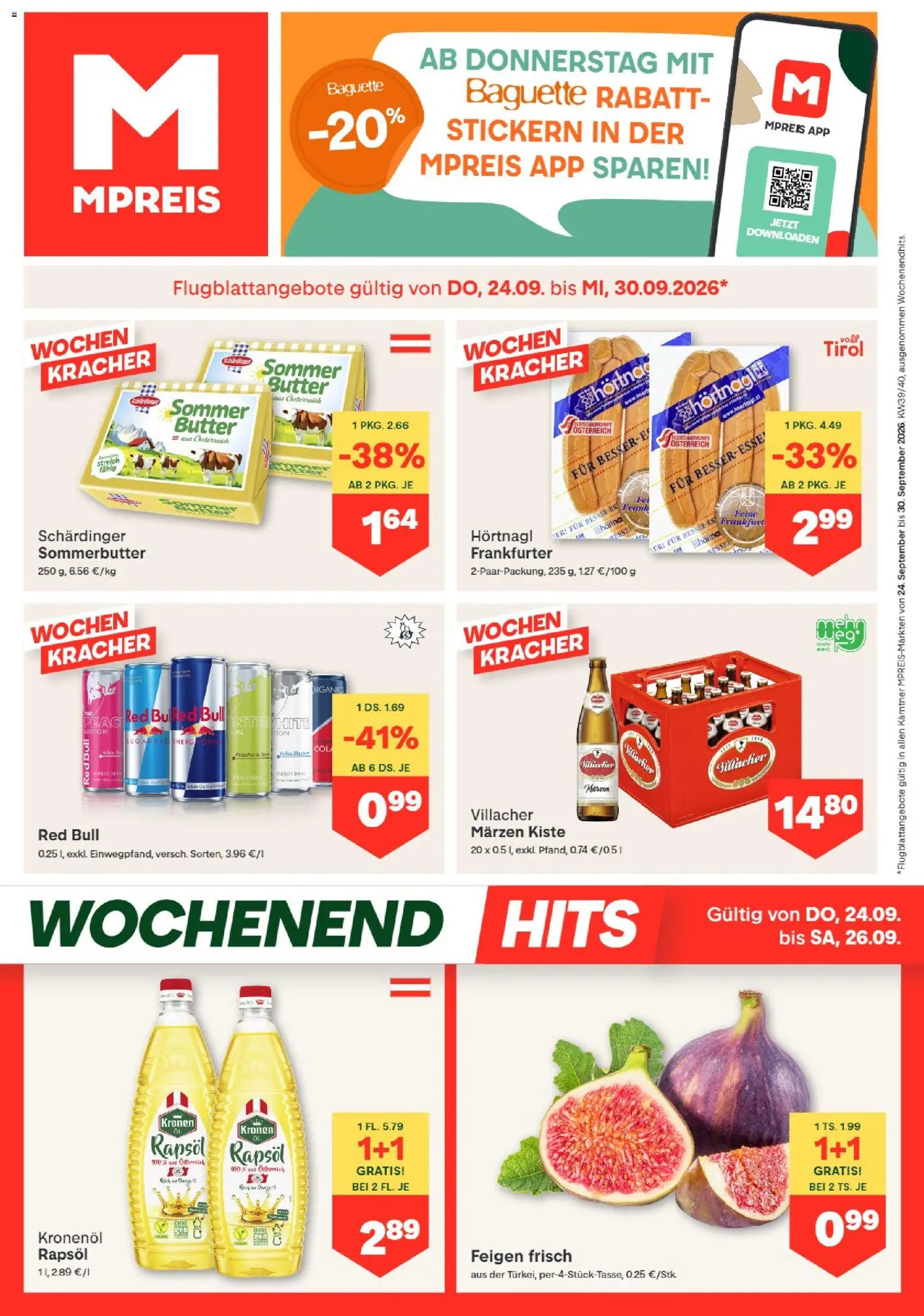 Mpreis Donnerstag, 24. September Aktionspreise