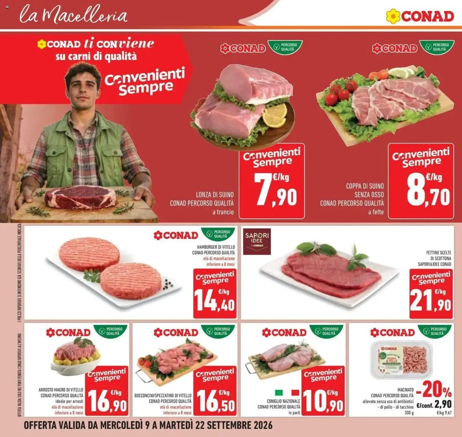 Volantino Conad dal 09/09/2026 > Anteprima | Pagina: 28 | Prodotti: Suino, Tacchino, Vitello, Macinato