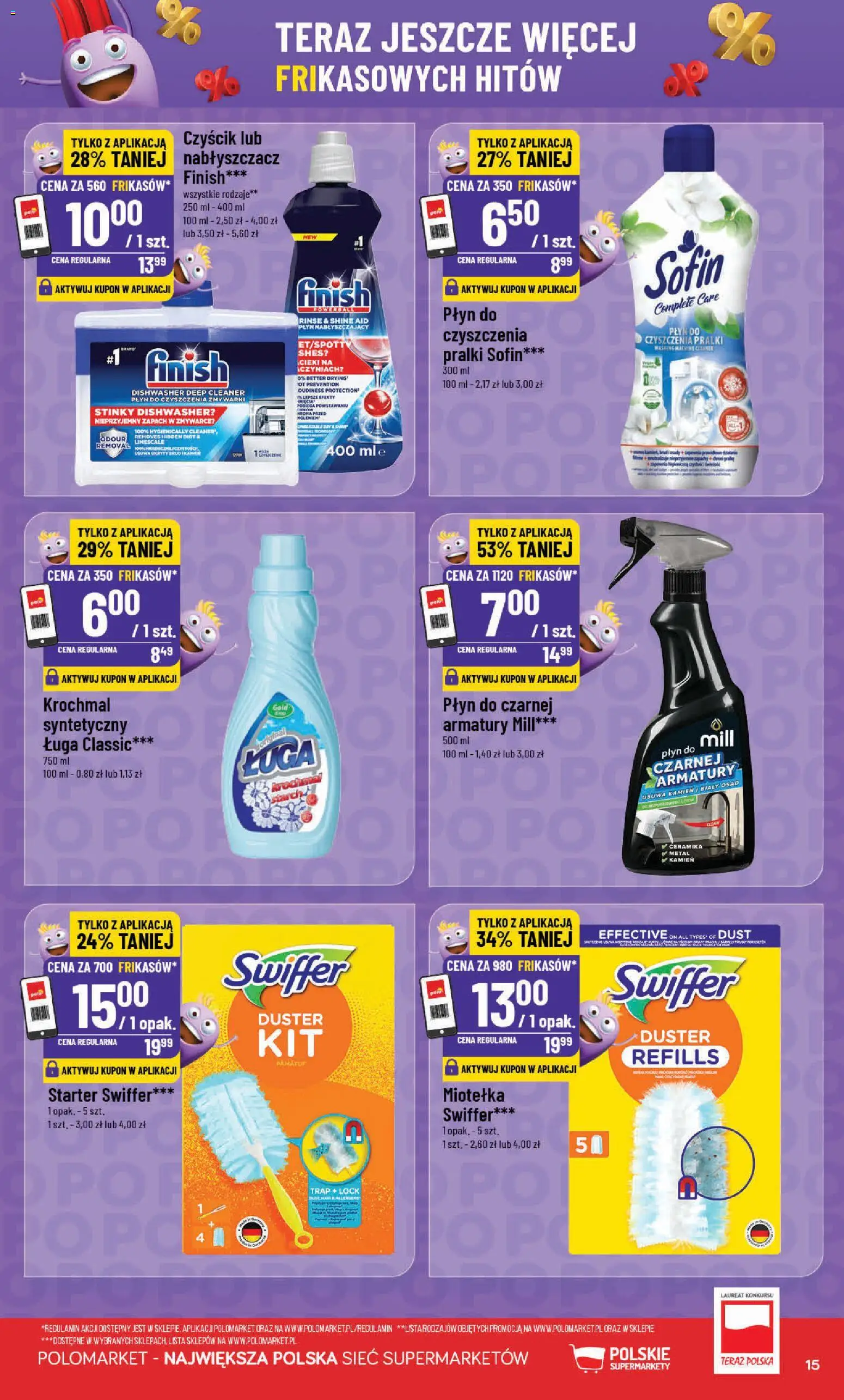 POLOmarket gazetka - Frikasowe Hity od 14.10.2026 | Strona: 15 | Produkty: Starter, Cleaner, Swiffer, Finish