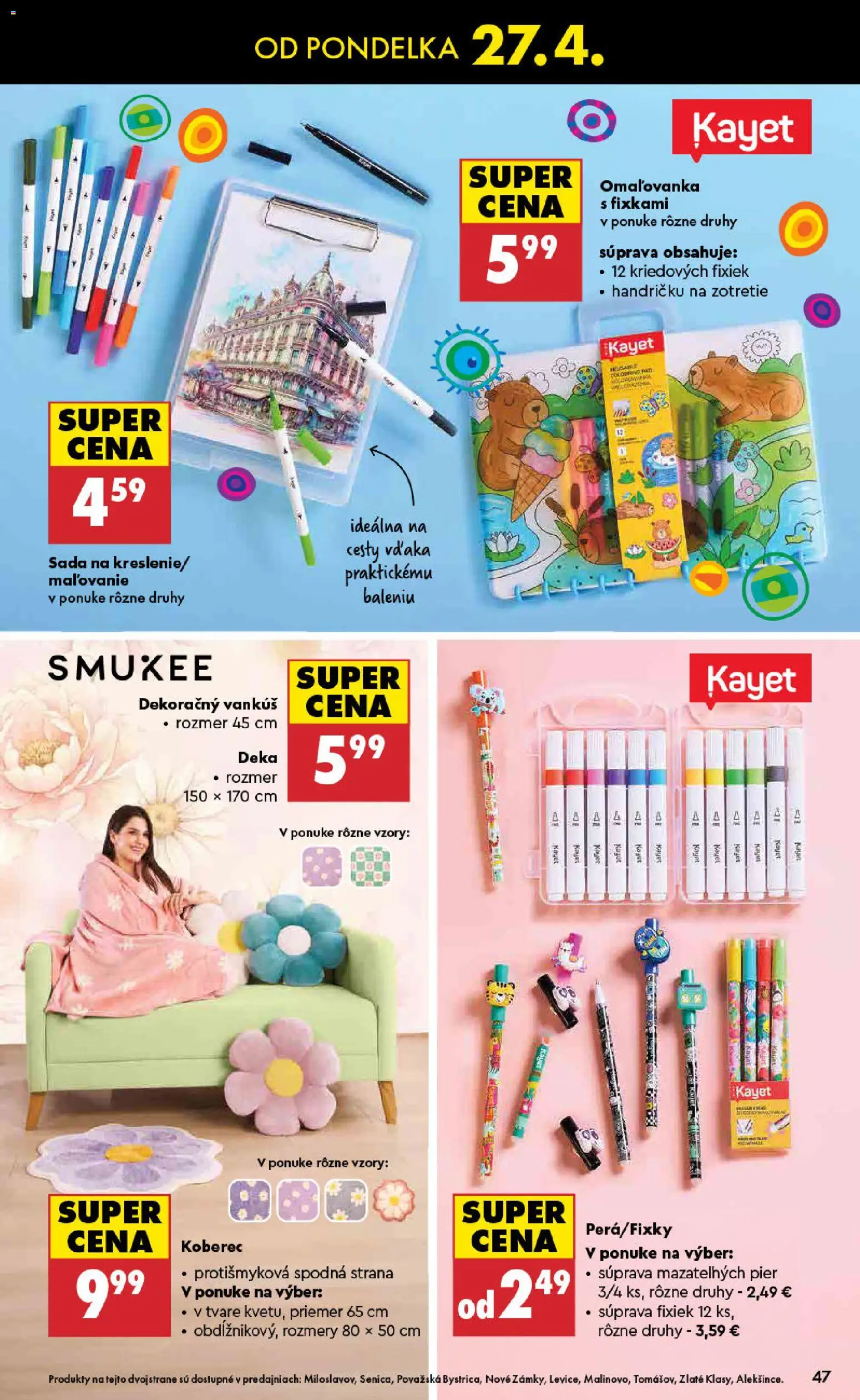 Nové Biedronka akcie – leták je platný od 23.04.2026 | Strana: 47 | Produkty: Vankúš, Koberec