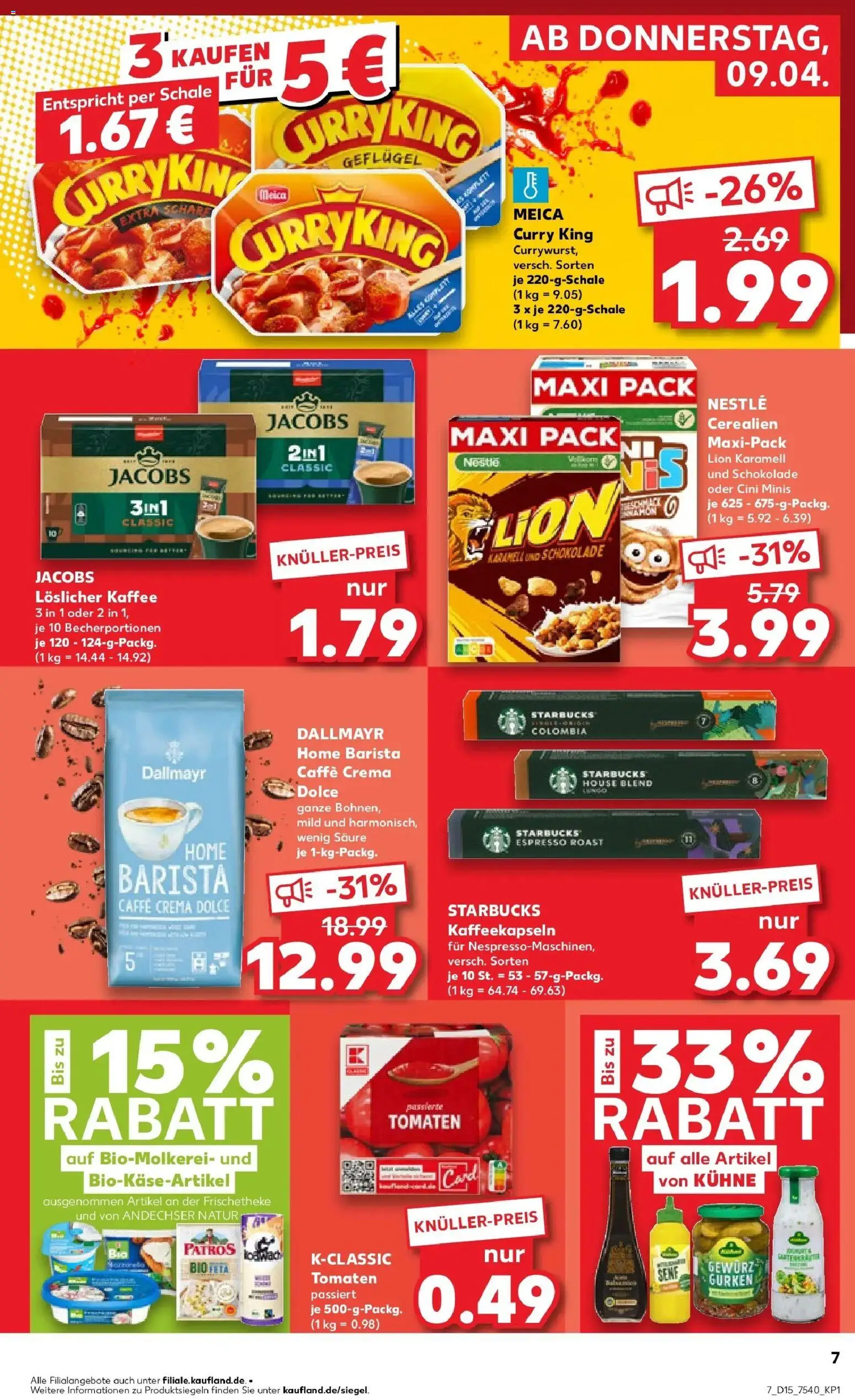 Kaufland Prospekt Quedlinburg	 – gültig ab 07.04.2026 | Seite: 19 | Produkte: Kaffee, Starbucks, Tomaten, Meica