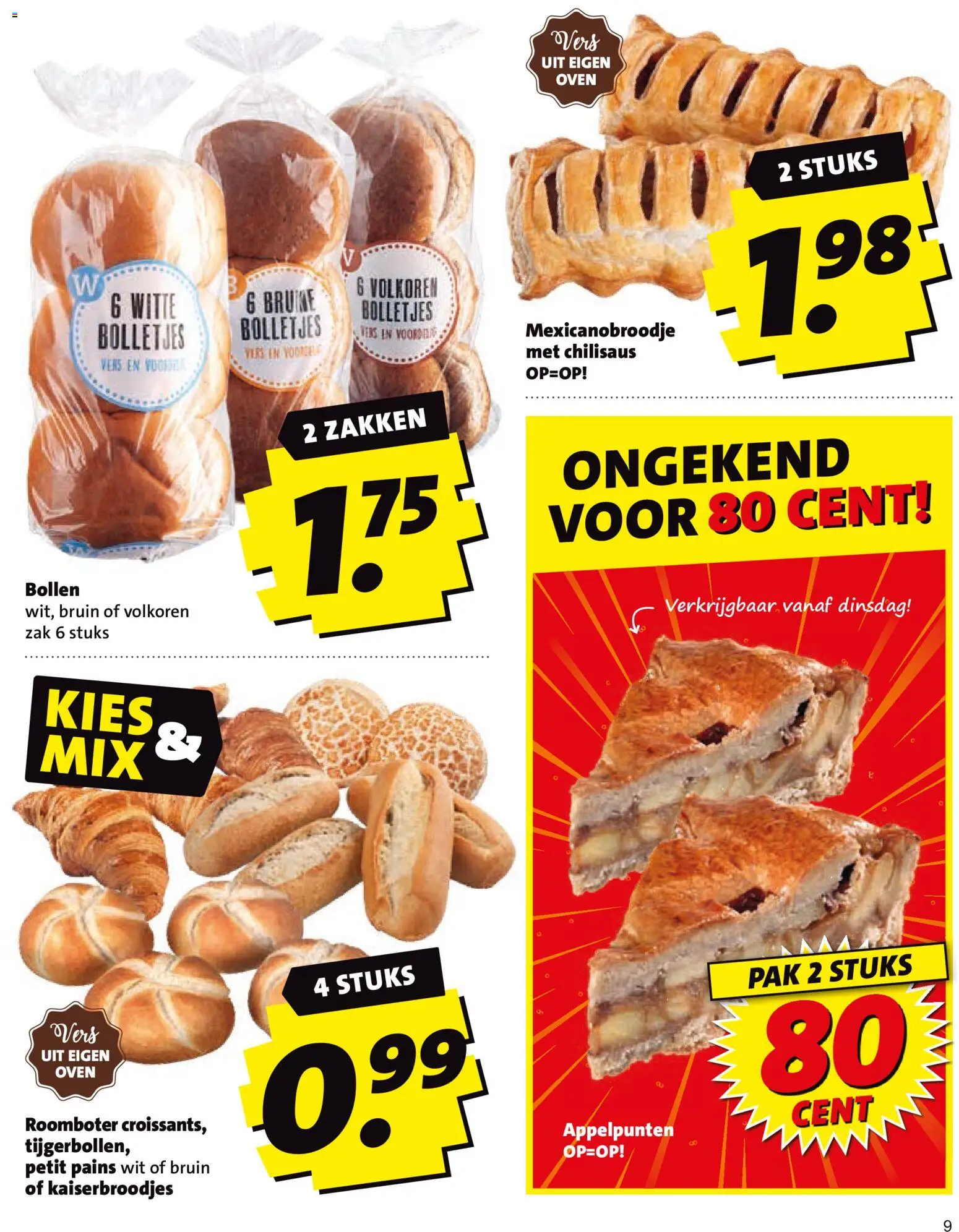{H1} | Pagina: 9 | Producten: Roomboter, Zak, Oven, Bolletjes
