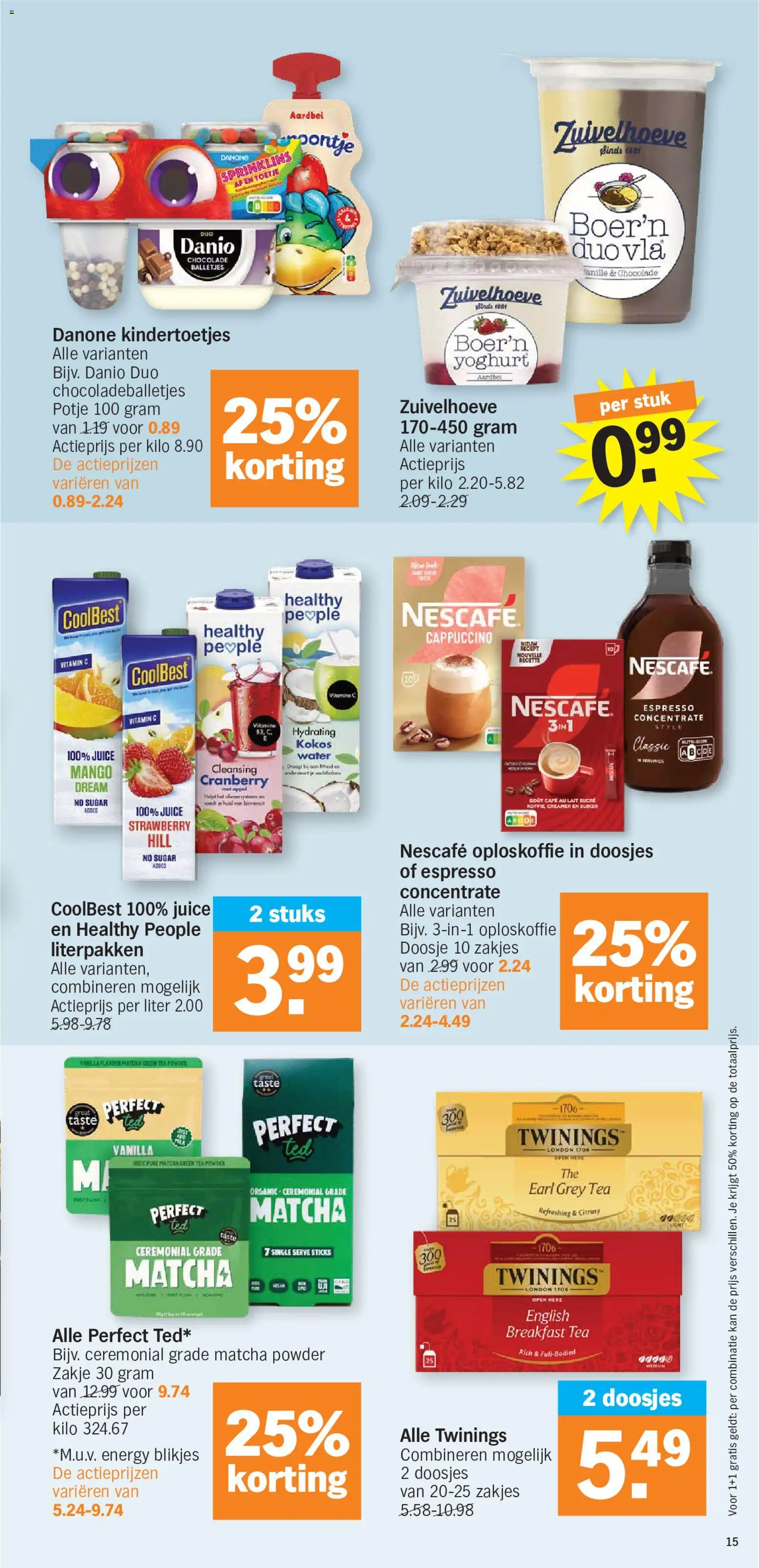 {H1} | Pagina: 15 | Producten: Oploskoffie, Water, Kan, Chocolade