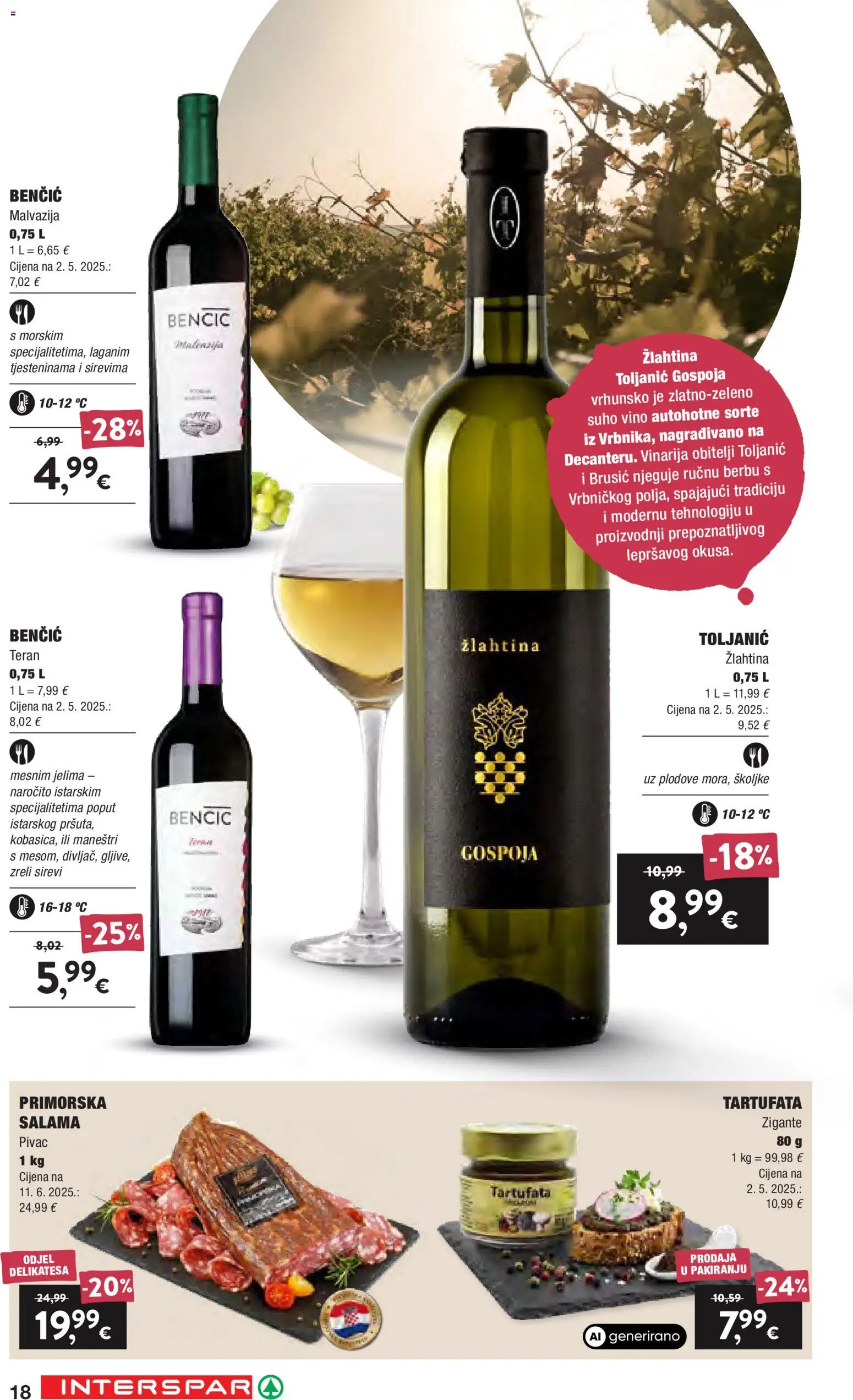 Interspar katalog | vrijedi od 16.09.2026 | Stranica: 18 | Proizvodi: Salama, Vino