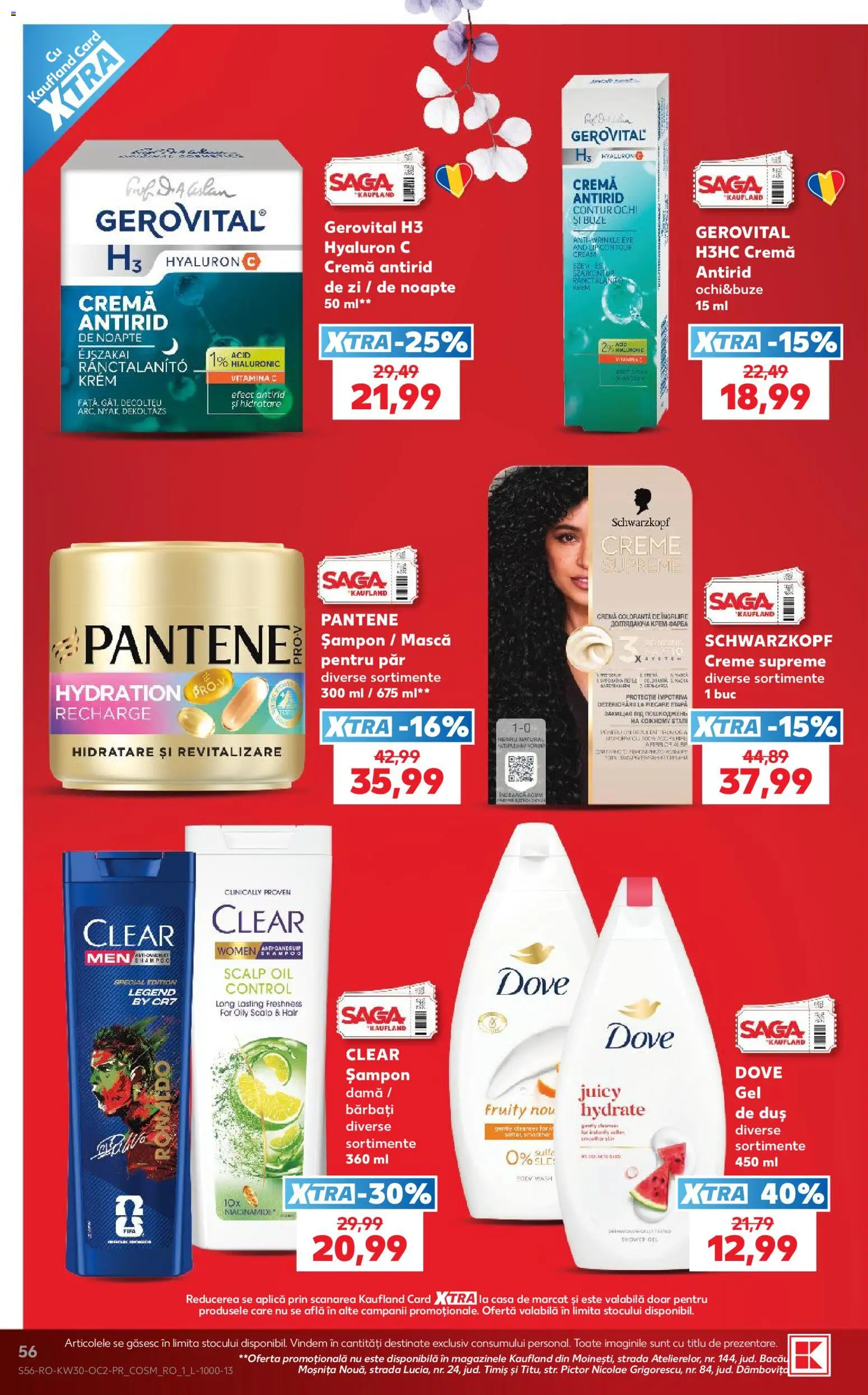 Noul catalog Kaufland – valabil de la 22.07.2026 | Pagină: 56 | Produse: Ochi, Clear men, Clear, Cremă