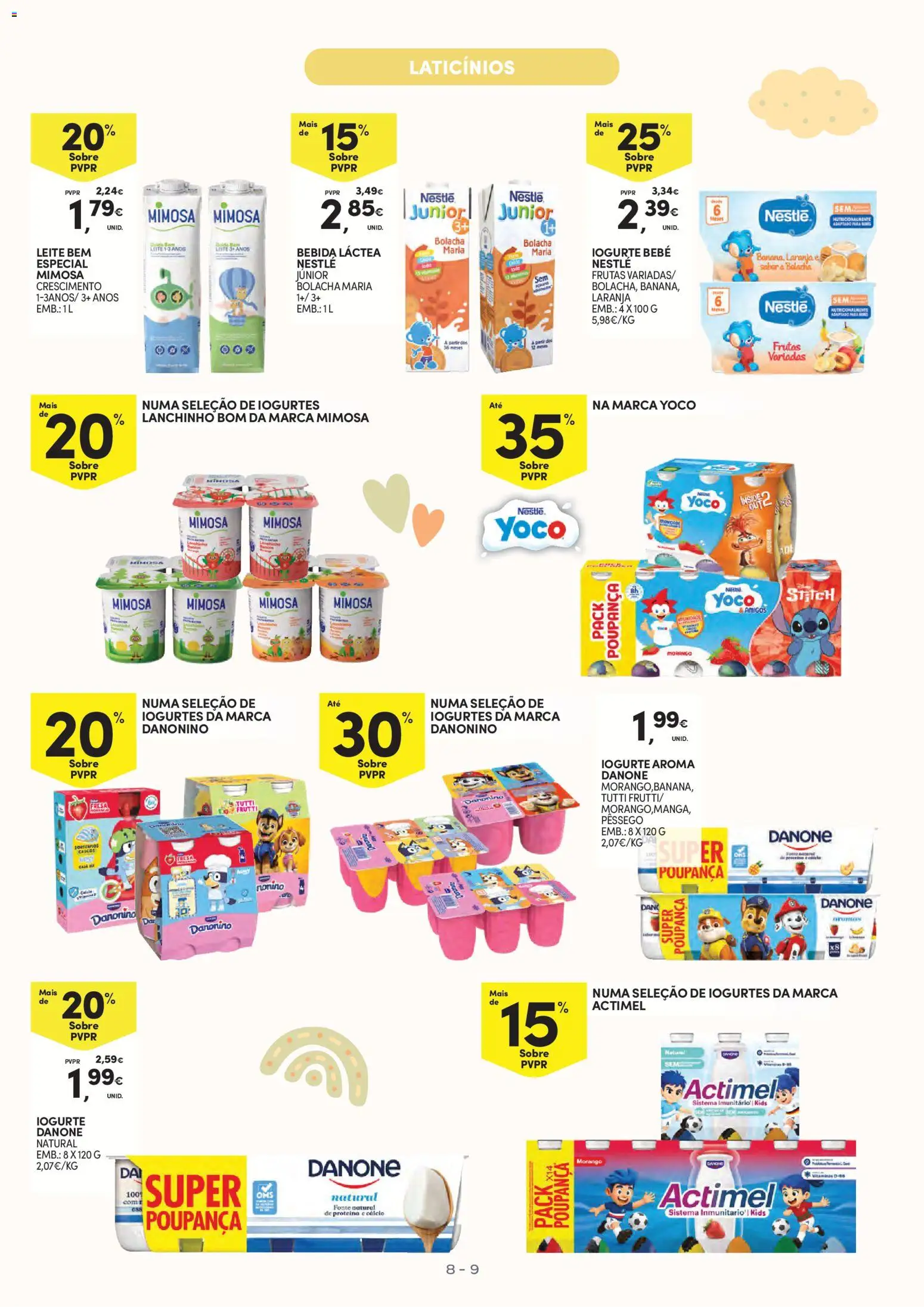 Continente Bebé Verão │ válido de 30/06/2026 | Página: 9 | Produtos: Cálcio, Leite, Iogurte, Proteina