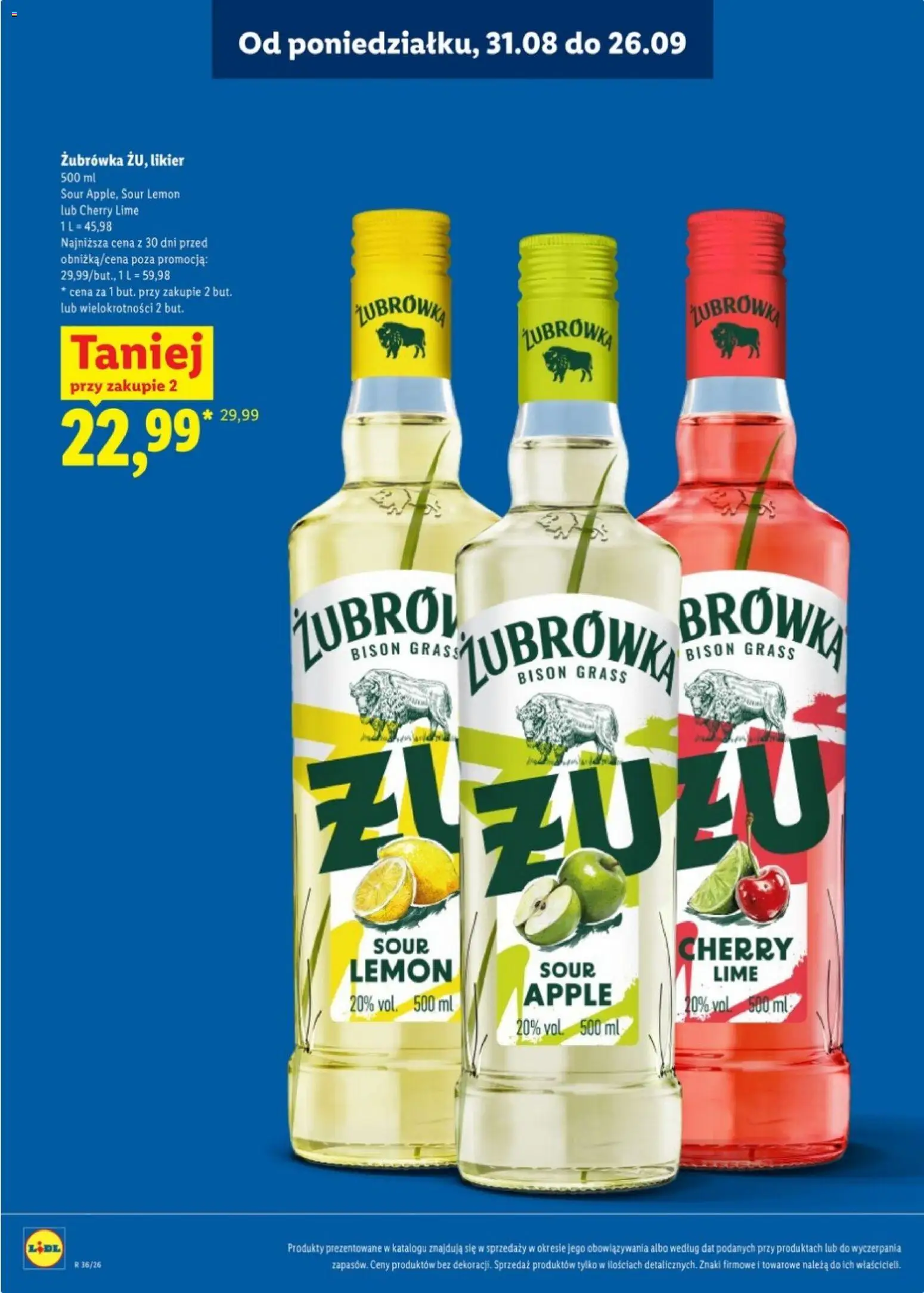 Lidl Katalog alkoholi mocnych od 31.08.2026 | Strona: 26 | Produkty: Żubrówka