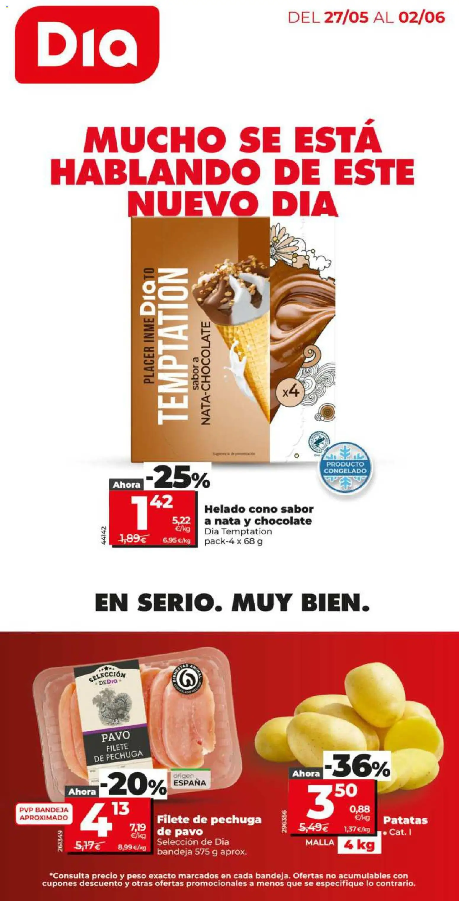 Dia - folleto Market │ válido desde el 27.05.2026 | Página: 1 | Productos: Helado, Peso, Filete, Bandeja