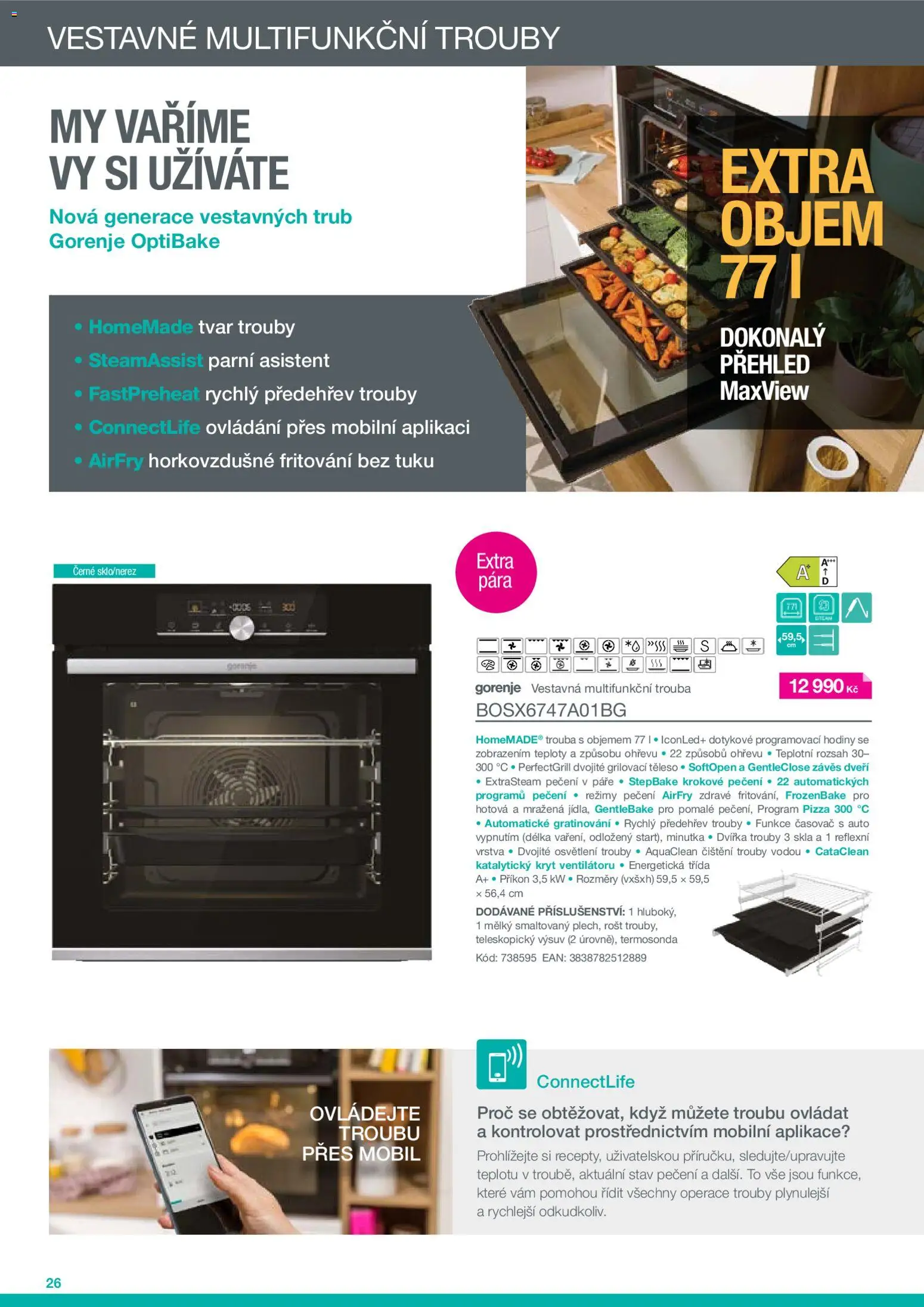 Möbelix leták - Gorenje od 01.01.2026 | Strana: 26 | Produkty: Hodiny, Pizza, Minutka, Trouba
