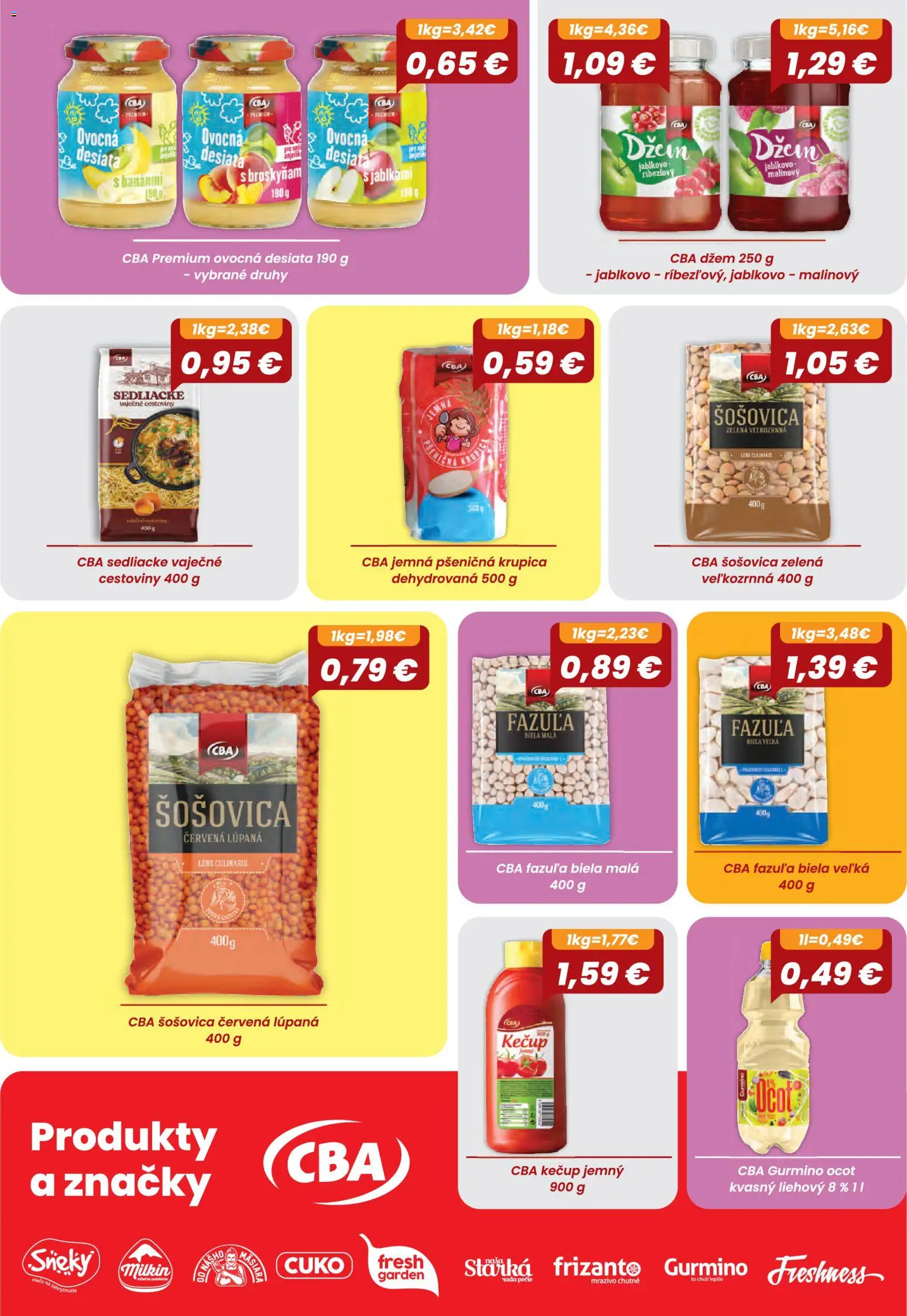 Nové CBA Verex akcie – leták je platný od 06.08.2026 | Strana: 30 | Produkty: Cestoviny, Fazuľa, Kečup, Krupica