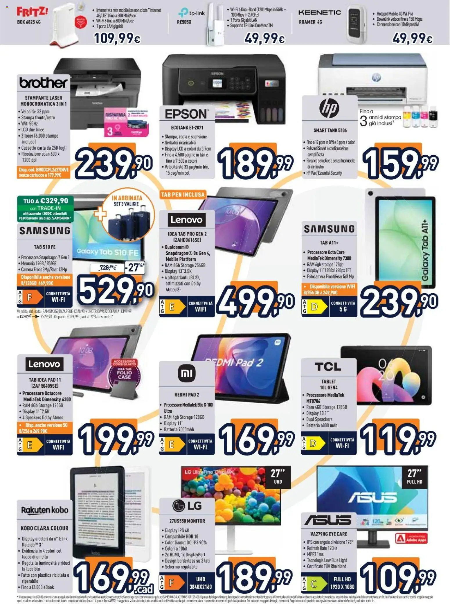 Volantino Unieuro del 01/07/2026 | Pagina: 16 | Prodotti: Schermo, Stampante, Fotocamera, Batteria