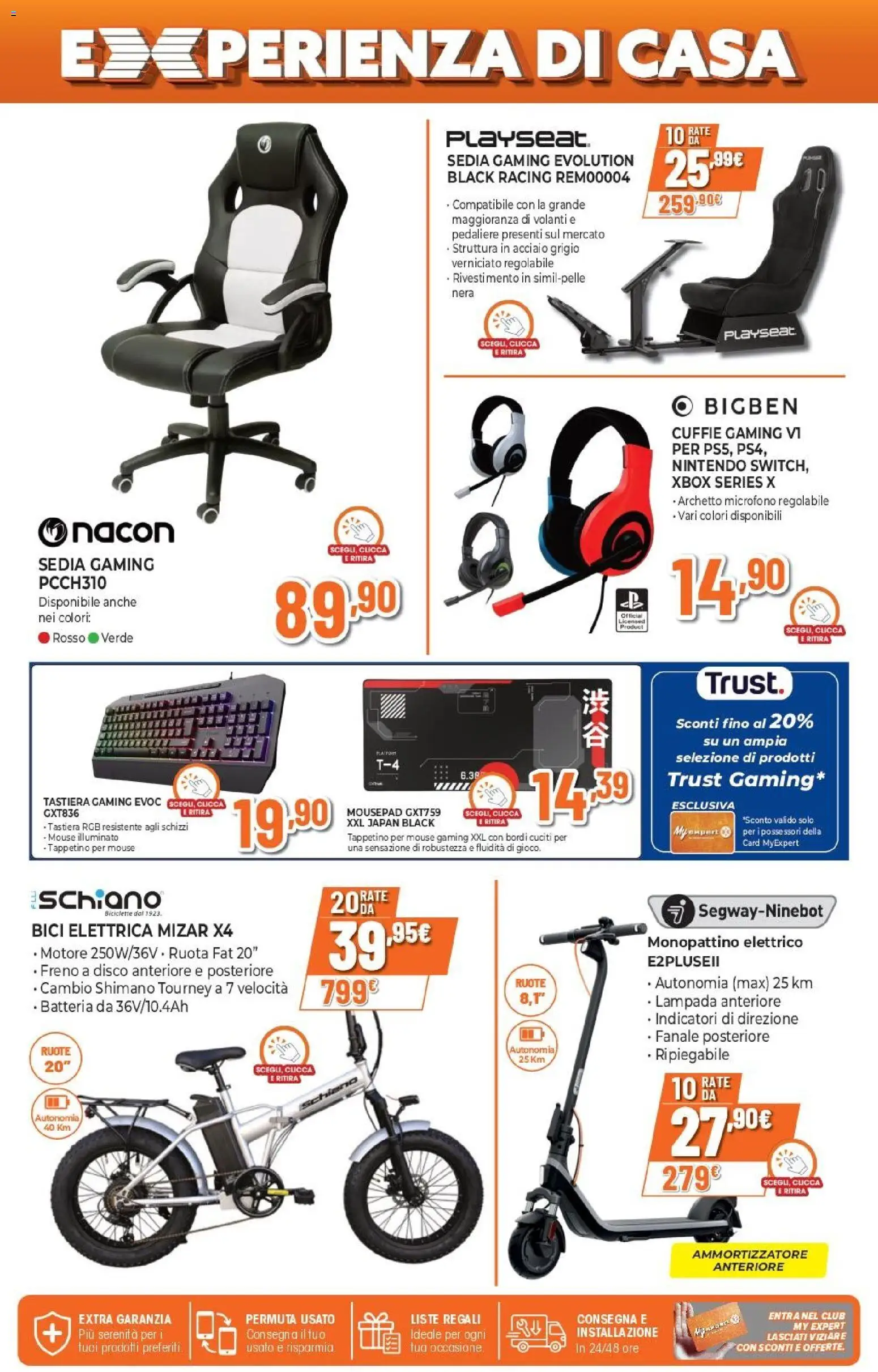Volantino Expert del 09.04.2026 | Pagina: 7 | Prodotti: Monopattino, Tastiera, Cuffie, Xbox