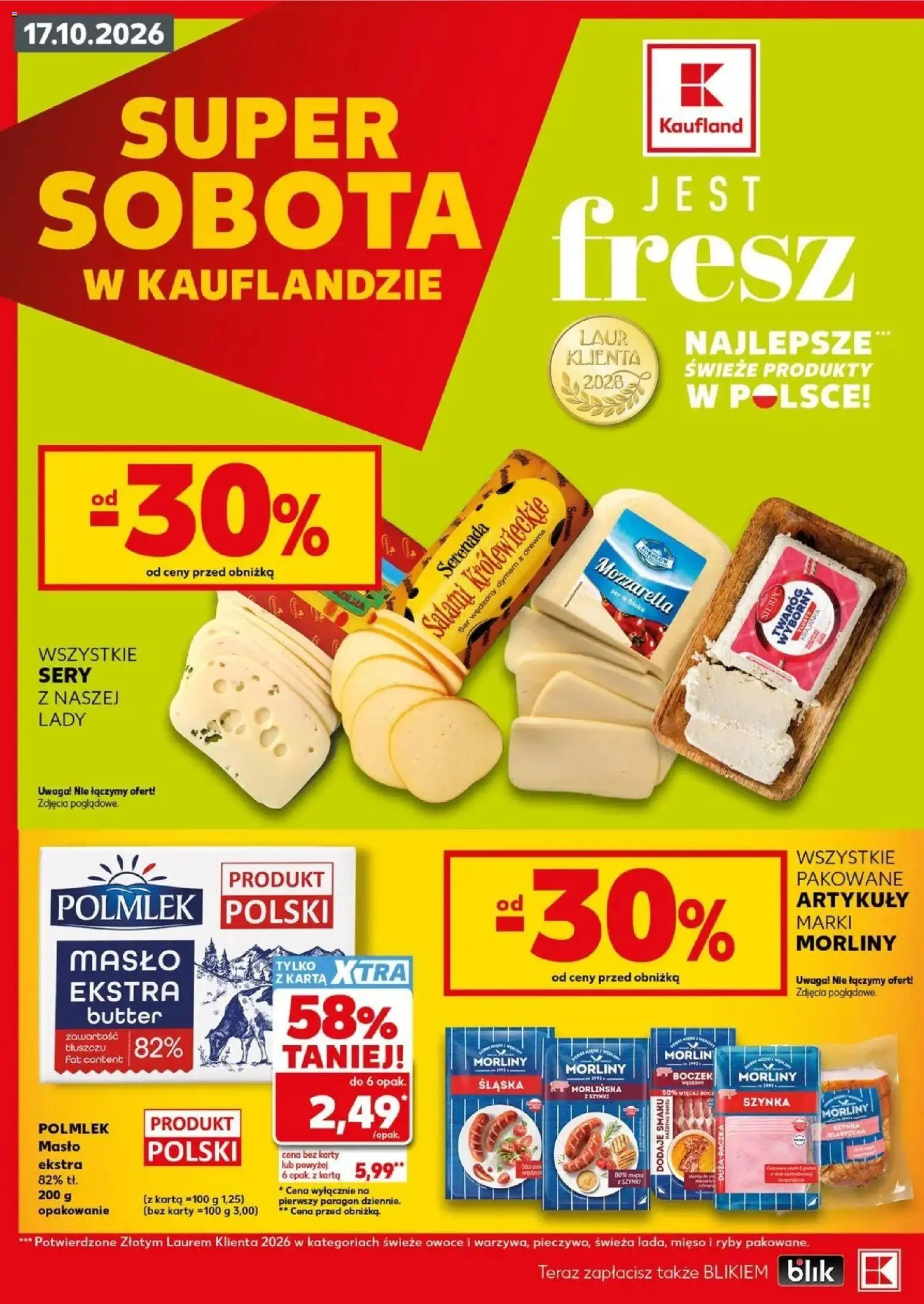 Kaufland gazetka - Super sobota od 17.10.2026 - od jutra PDF | Strona: 2 | Produkty: Szynka, Ser, Ryby, Mozzarella
