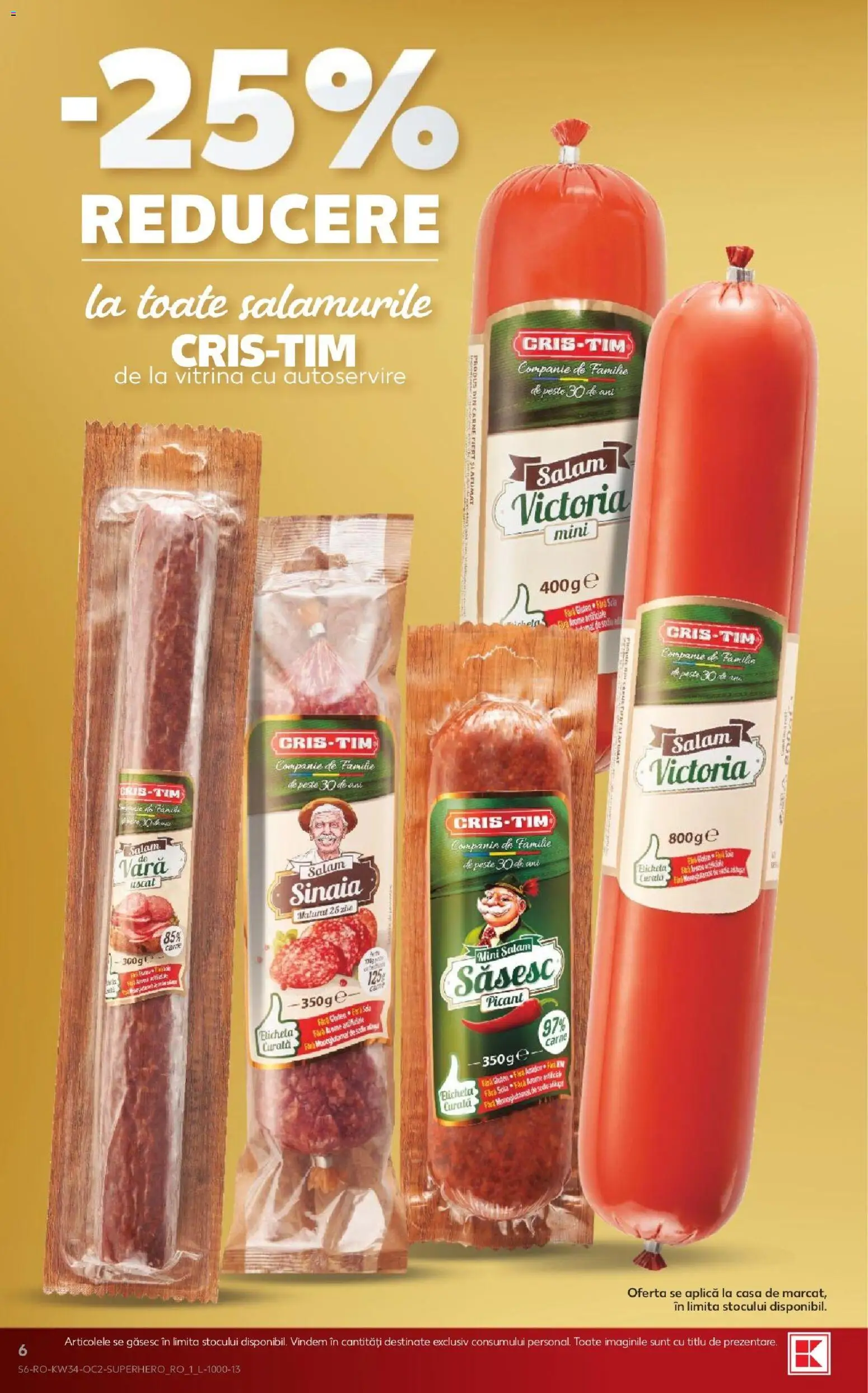 Noul catalog Kaufland – valabil de la 19.08.2026 | Pagină: 6 | Produse: Aplică, Vitrină, Salam, Pește