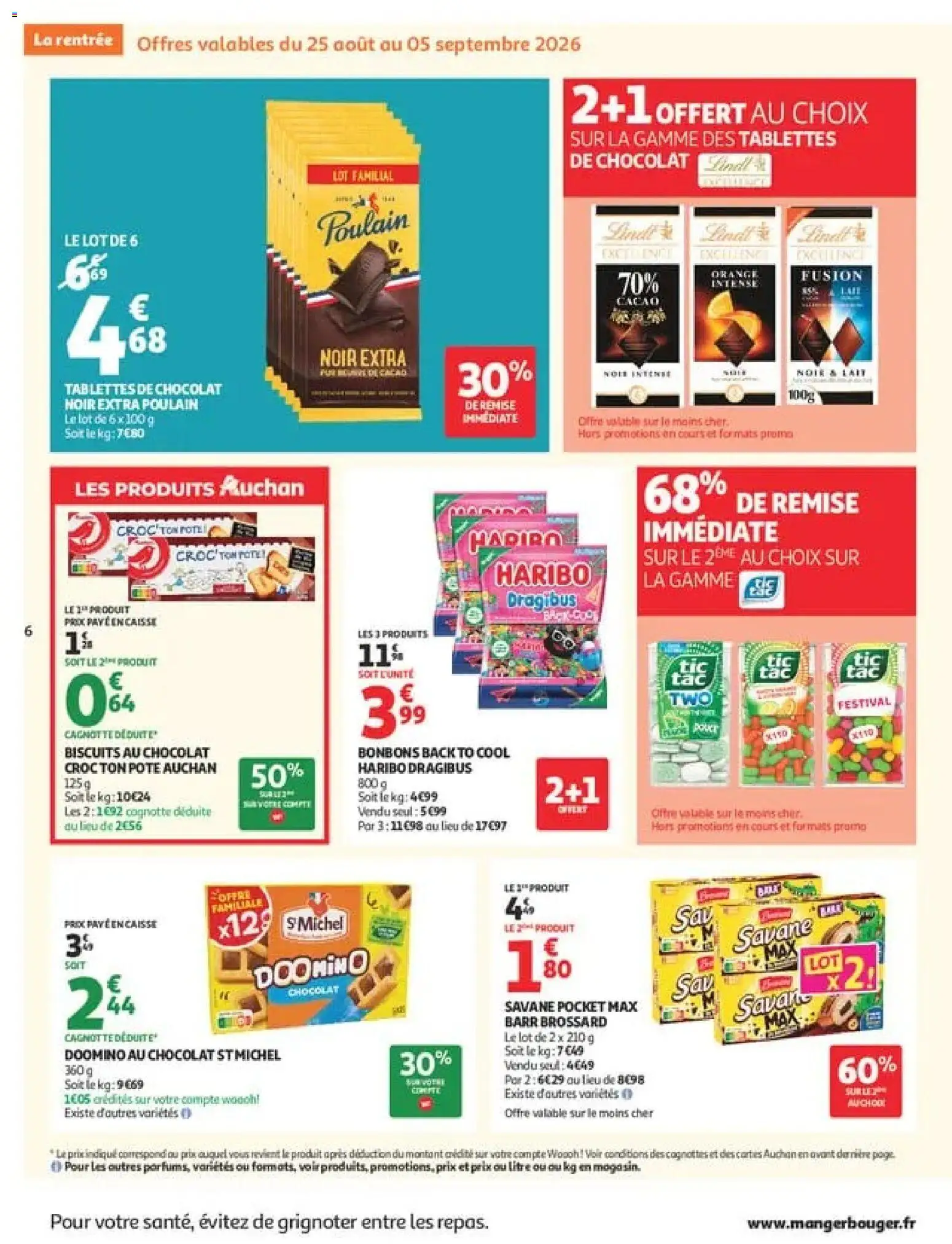 {H1} | Page: 6 | Produits: Biscuits au chocolat, Tablettes de chocolat, Chocolat noir, Chocolat