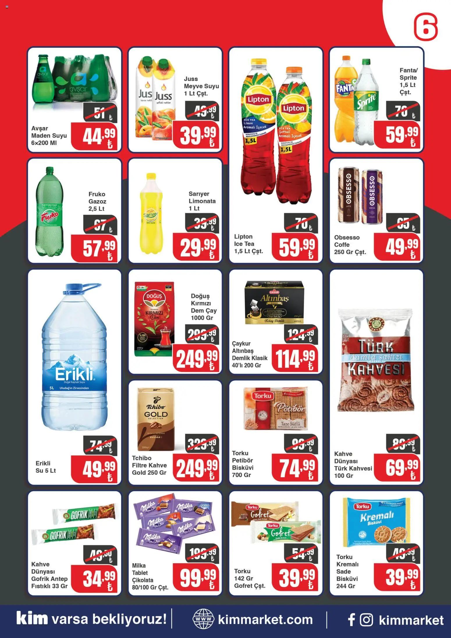 Kim Market Katalog - Marmara Insert - 06 Temmuz 2026 tarihinden itibaren geçerlidir | Sayfa: 6 | Ürünler: Limonata, Gofret, Meyve, Maden suyu