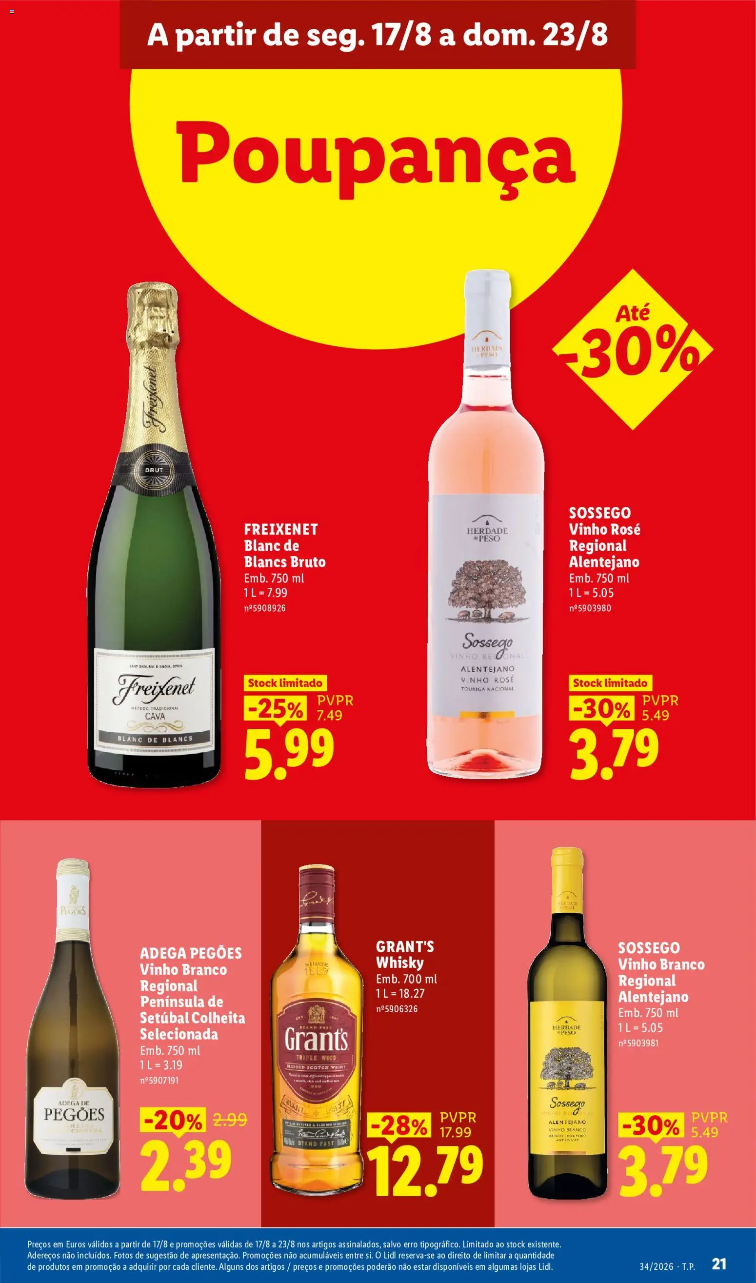 Lidl folheto │ válido de 17/08/2026 | Página: 21 | Produtos: Whisky, Vinho rosé, Vinho branco, Roupeiro