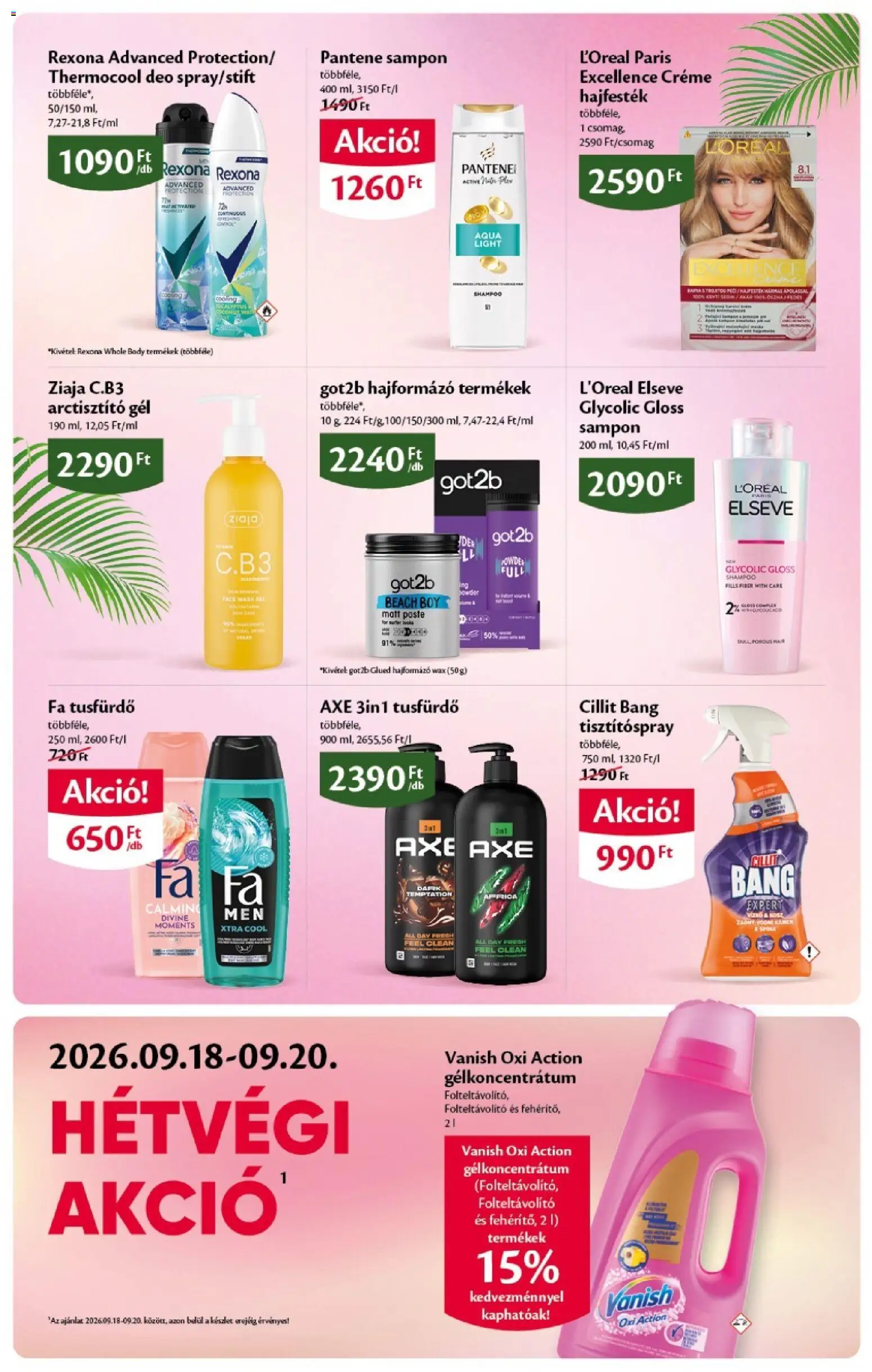 Ecofamily akciós ujság - amely érvényes a következő dátumtól: 2026.09.17. | Oldal: 6 | Termékek: Pantene, Rexona, Hajfesték, Folteltávolító