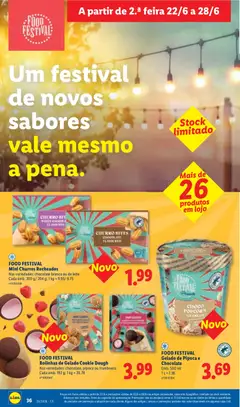 Pré-visualização FOOD FESTIVAL Gelado de Pipoca e Chocolate, Emb. 500 ml. 1 L = 7.38 válido de 22/06/2026 | Página: 36
