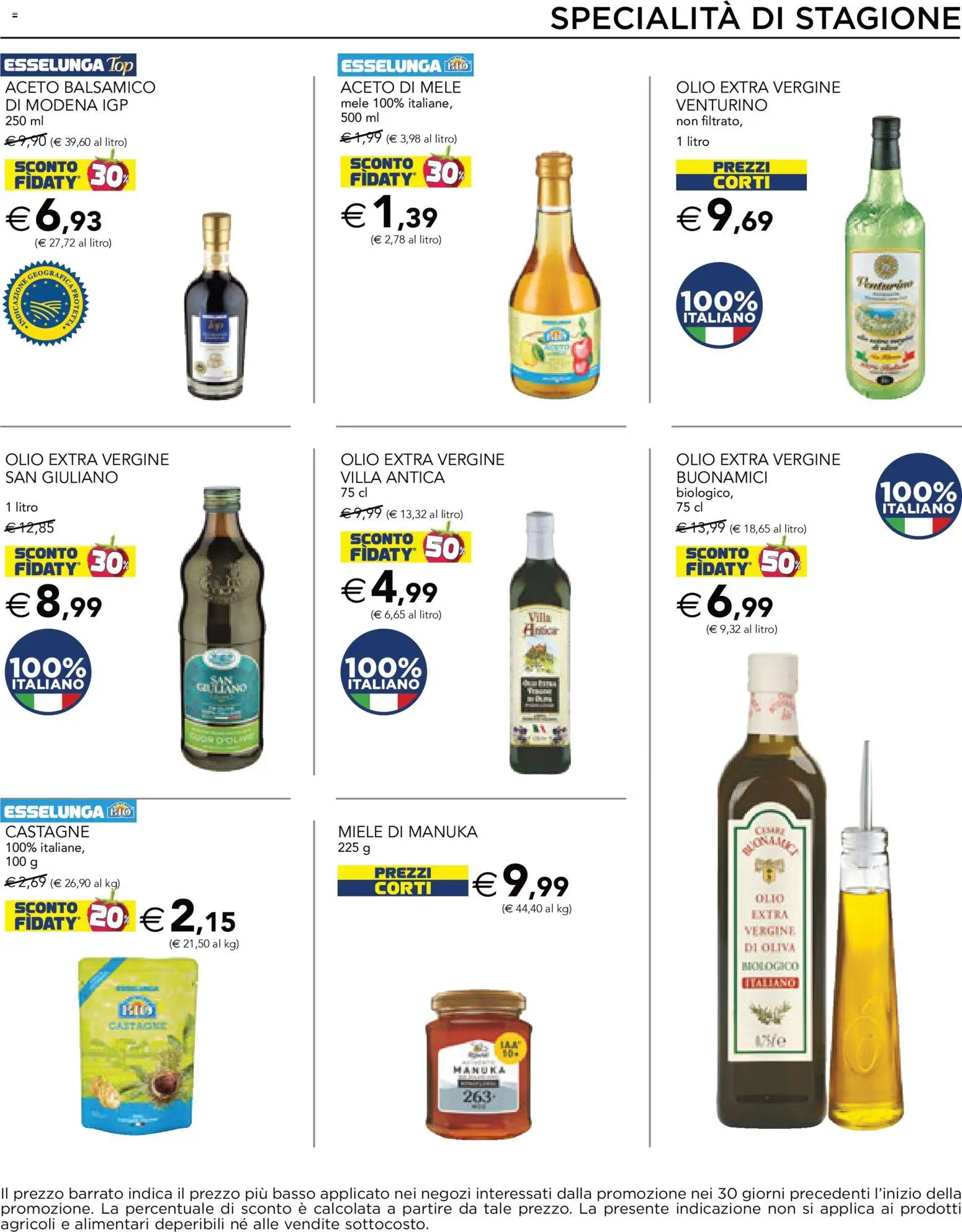 Volantino Esselunga S del 24/09/2026 | Pagina: 11 | Prodotti: Aceto di mele, Top, Aceto, Olio extra vergine