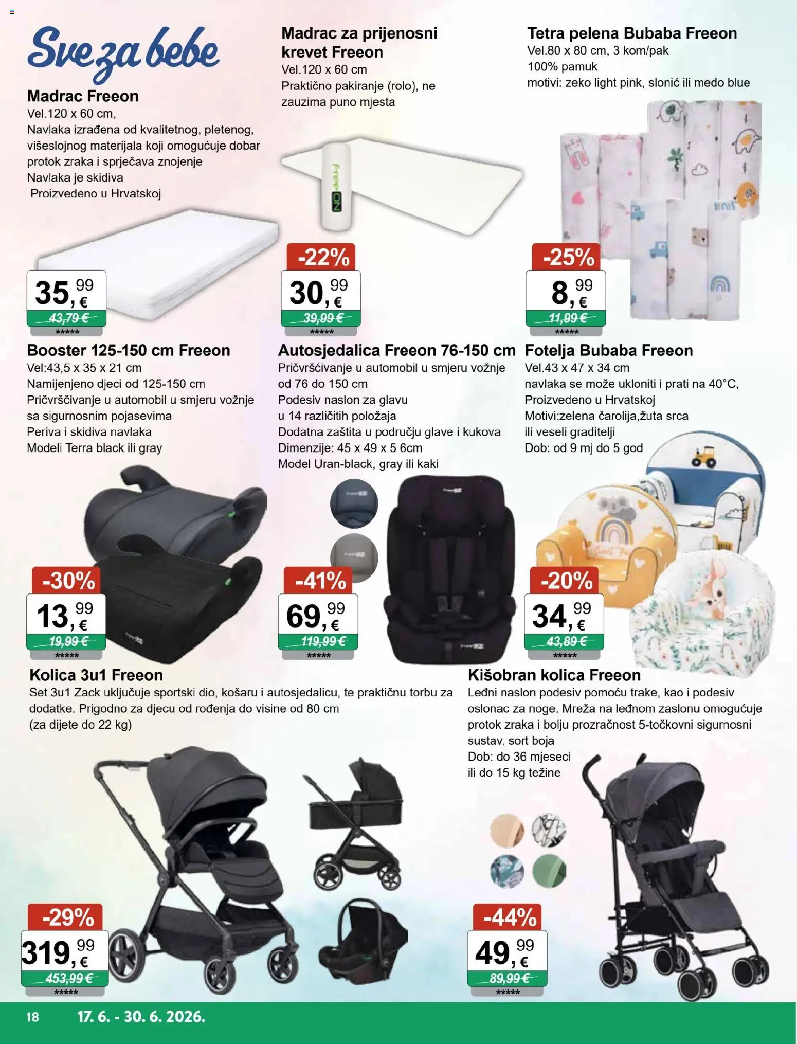 KTC katalog | vrijedi od 17.06.2026 | Stranica: 9 | Proizvodi: Krevet, Madrac, Kolica, Kišobran