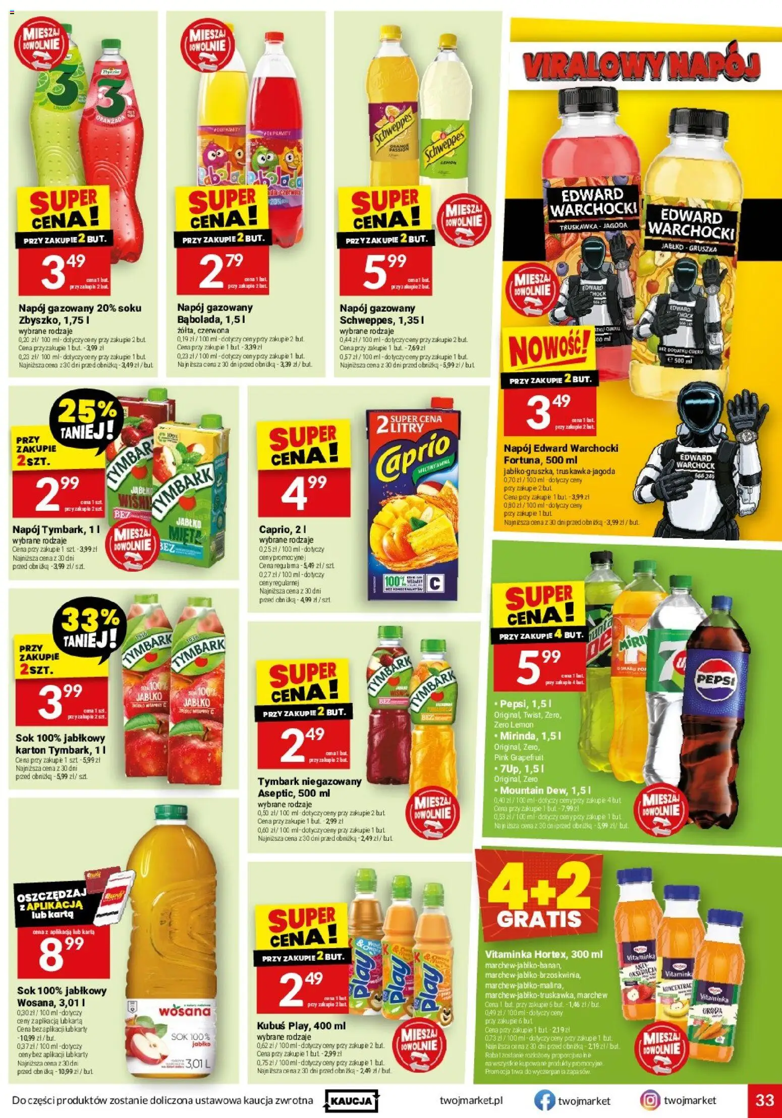 Twój Market gazetka od 26.08.2026 | Strona: 33 | Produkty: Karta, Kubuś, Marchew, Sok