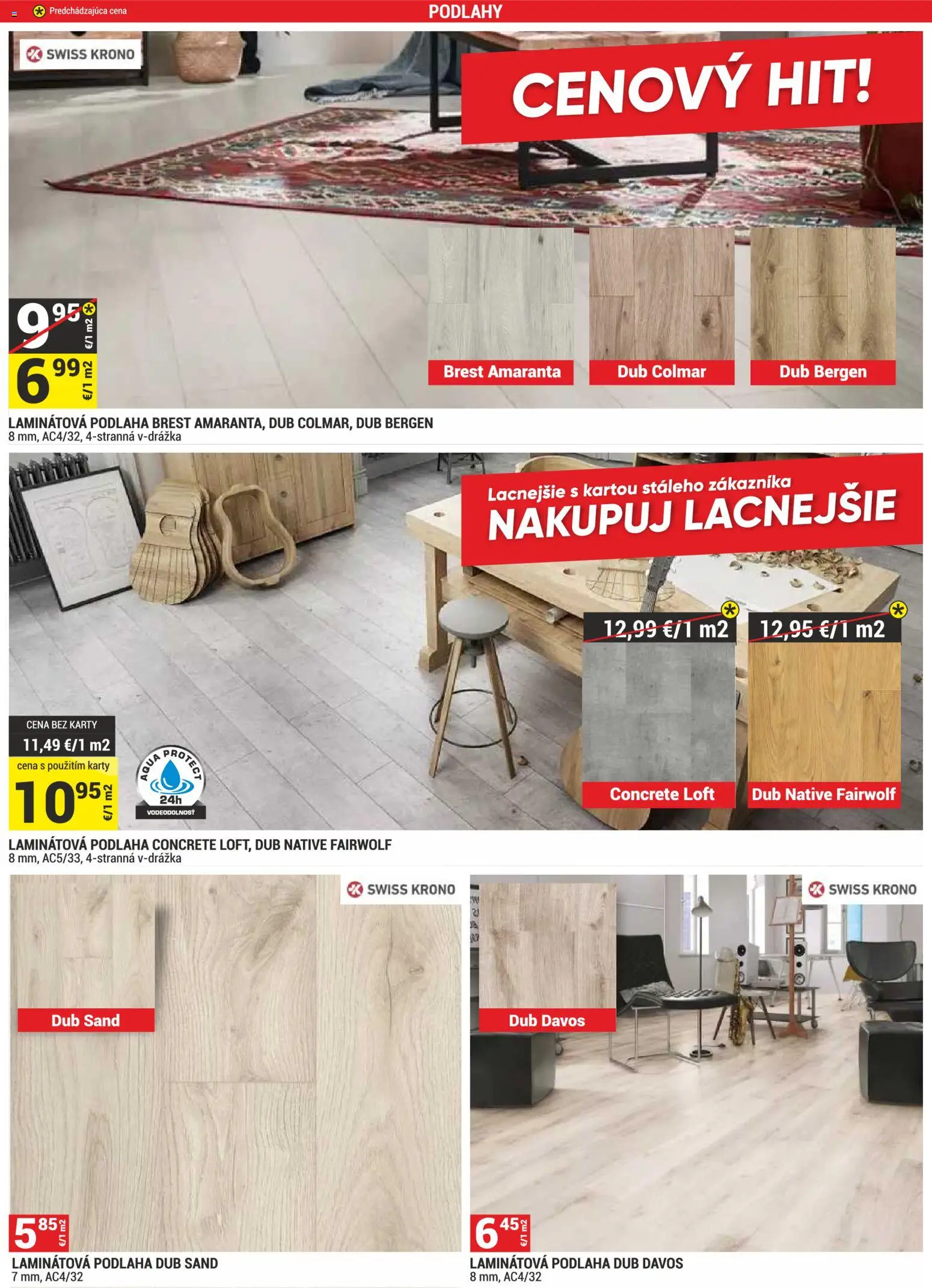 Nové Merkury Market akcie – leták je platný od 01.09.2026 | Strana: 4 | Produkty: Podlaha, Laminátová podlaha