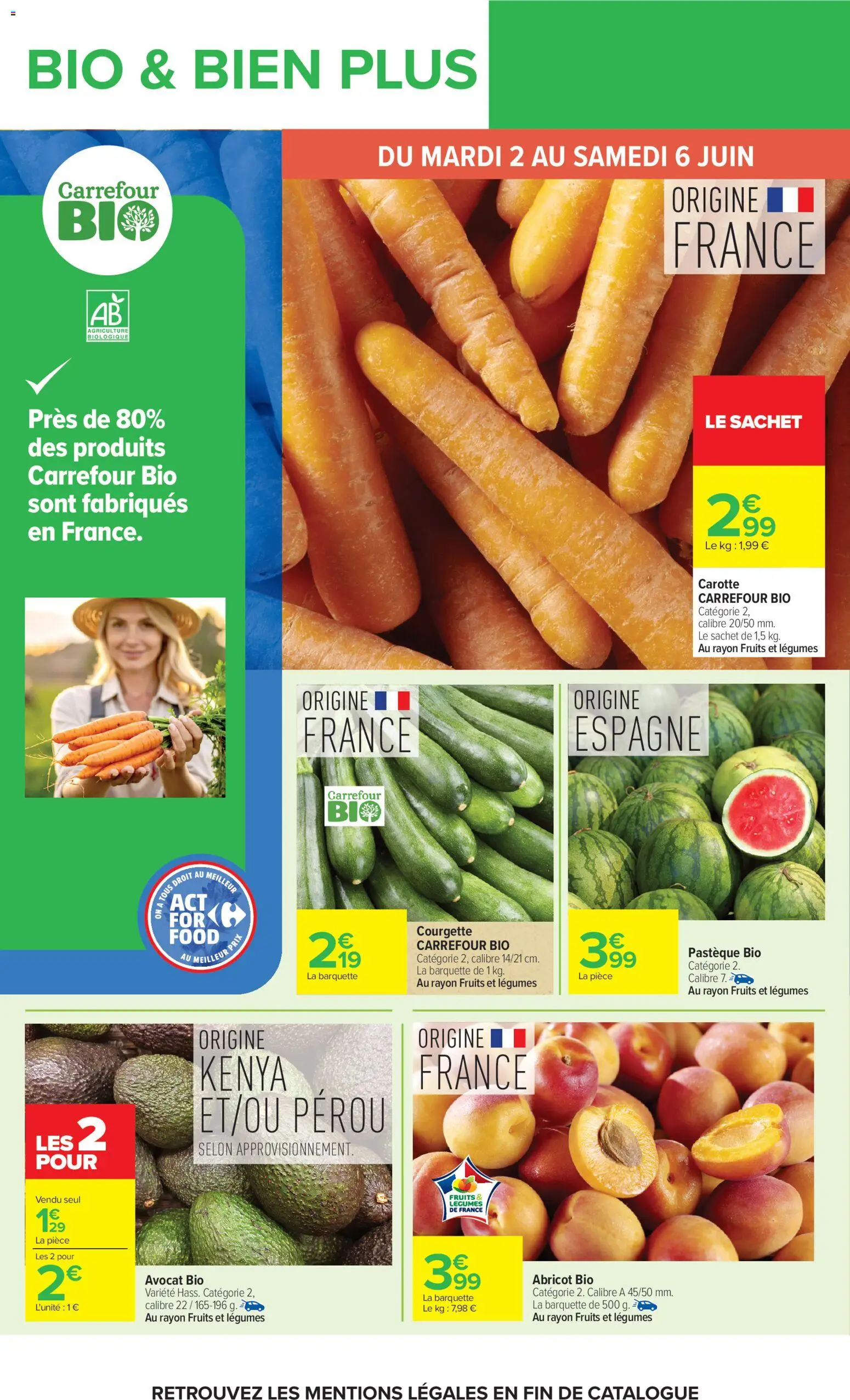{H1} | Page: 6 | Produits: Abricot, Avocat, Courgette, Carotte