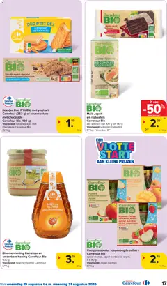 DUO P'TIT DÉJ AU YAOURT MET YOGHURT, Biscuits Classic - Voorbeeld van een folder van Carrefour, geldig van 19/08/2026 | Pagina: 17 | Producten: Rijstwafels, Appel, Aardbei, Chocolade