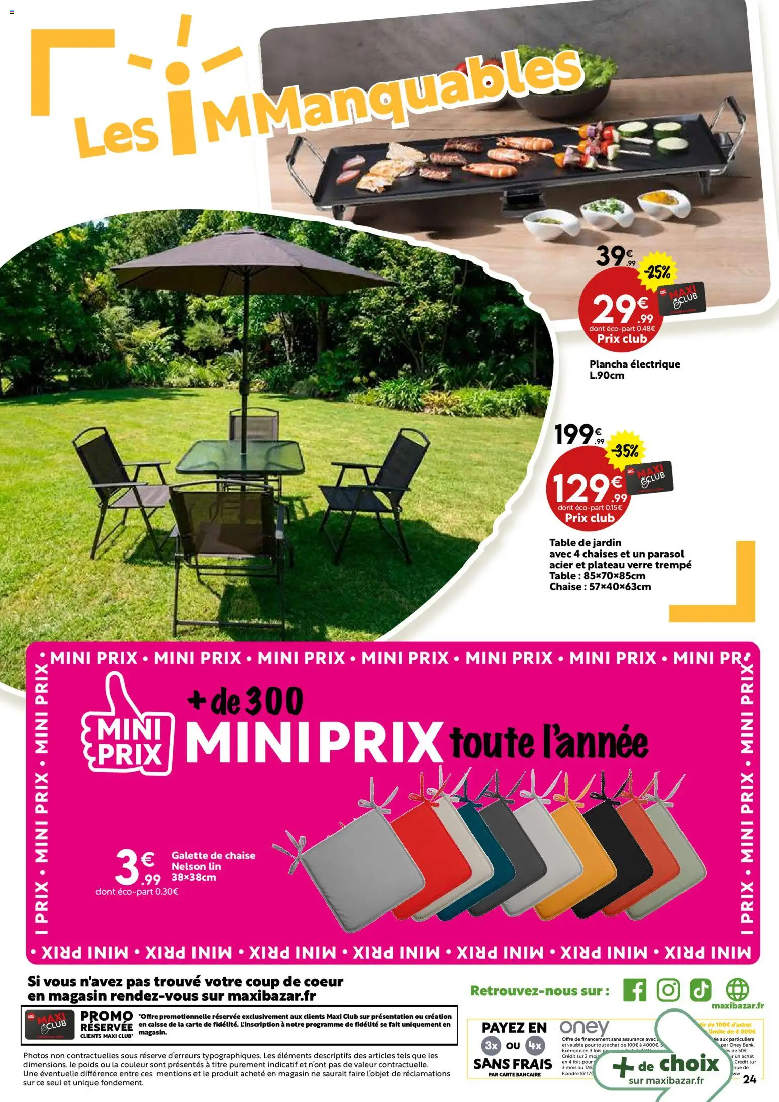 {H1} | Page: 24 | Produits: Plancha, Poids, Galette de chaise, Parasol