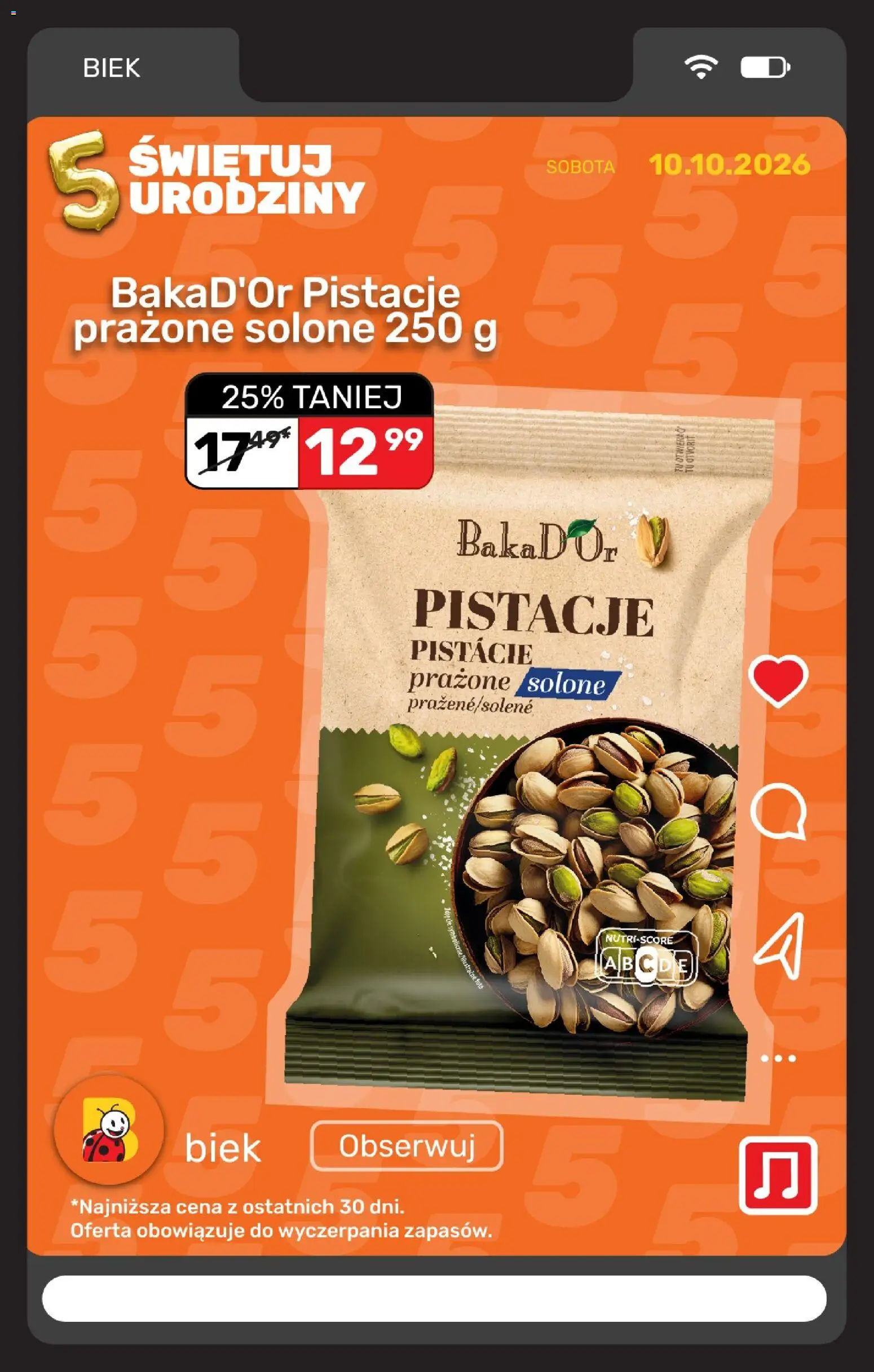 Biedronka gazetka - Biek od 10.10.2026 | Strona: 8 | Produkty: Pistacje