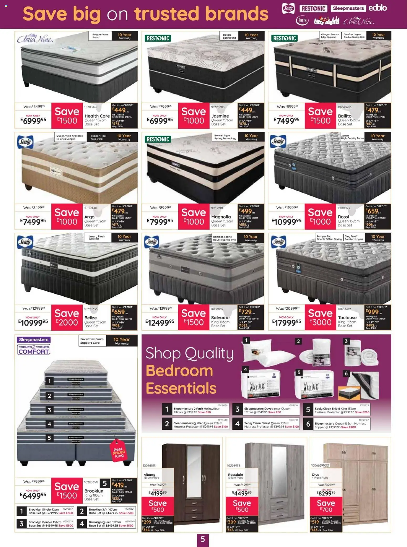 New Bradlows catalogue – valid from 17/09/2026 | Page: 5 | Products: Duvet, Mattress, Aloe Vera, Foam