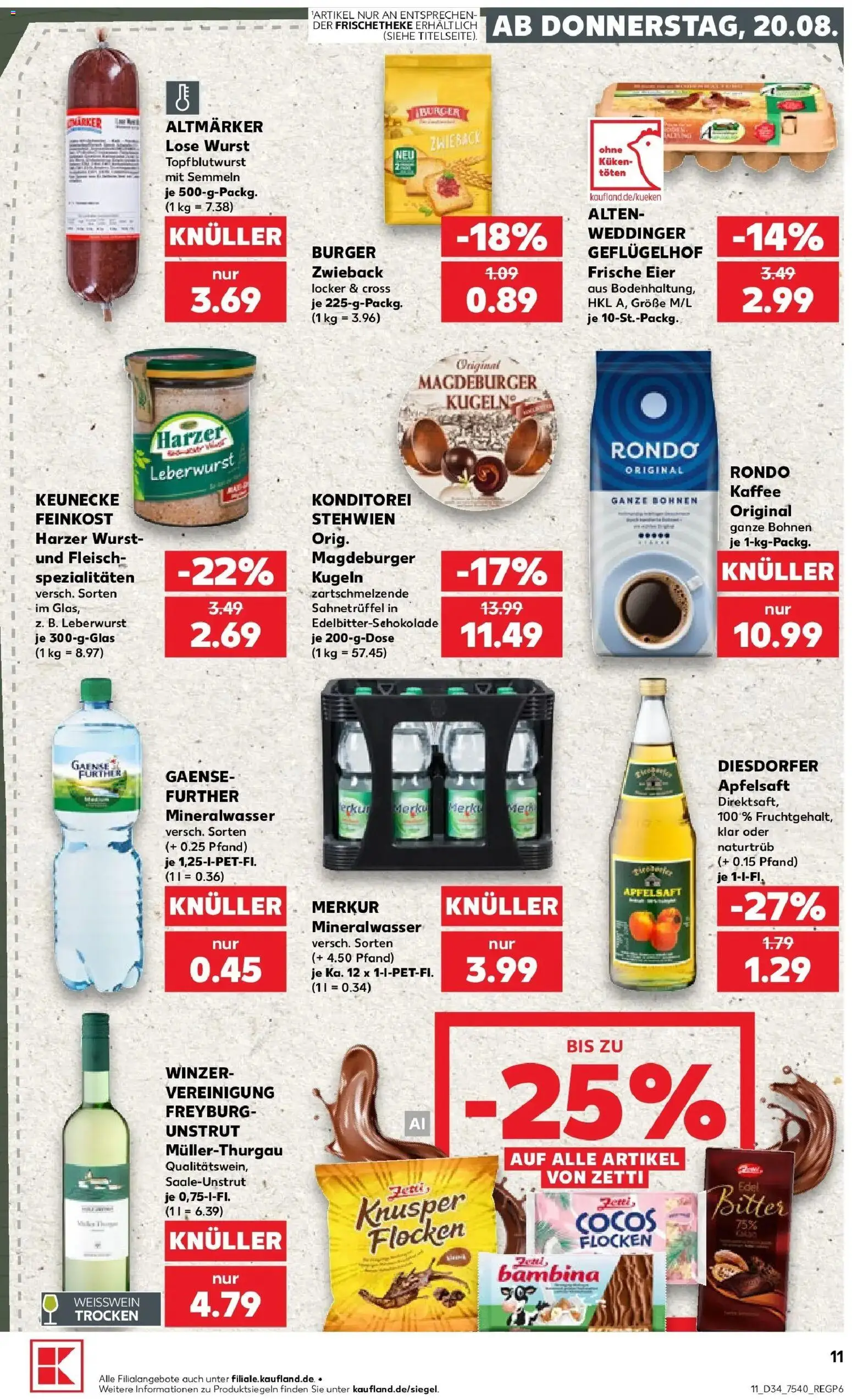 Prospekt Kaufland ab 17.08.2026 » Angebote Online zum Blättern | Seite: 22 | Produkte: Eier, Kaffee, Burger, Fleisch