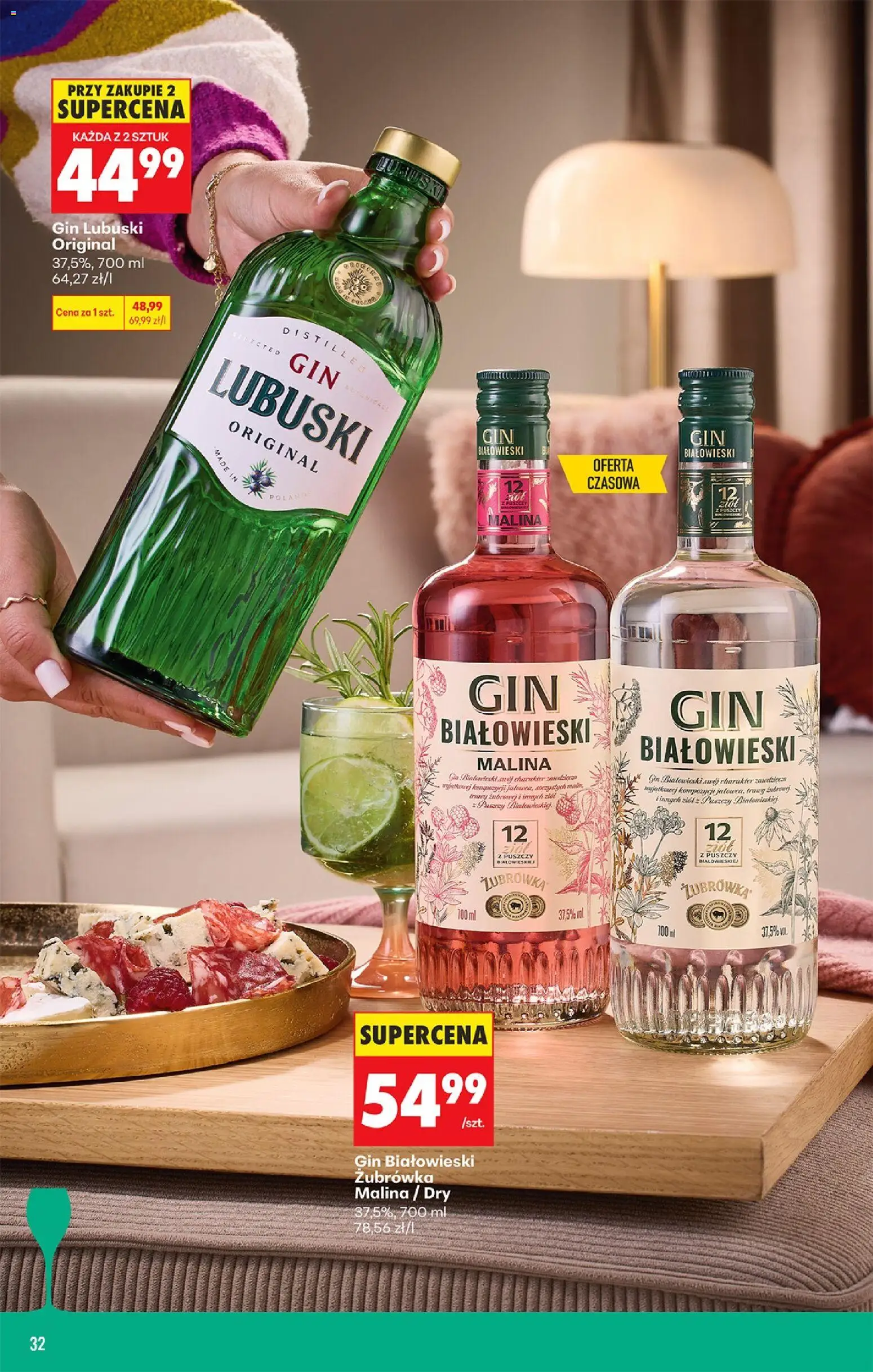 Biedronka gazetka - Czas na toast od 21.09.2026 | Strona: 34 | Produkty: Malina, Trawy, Żubrówka, Gin