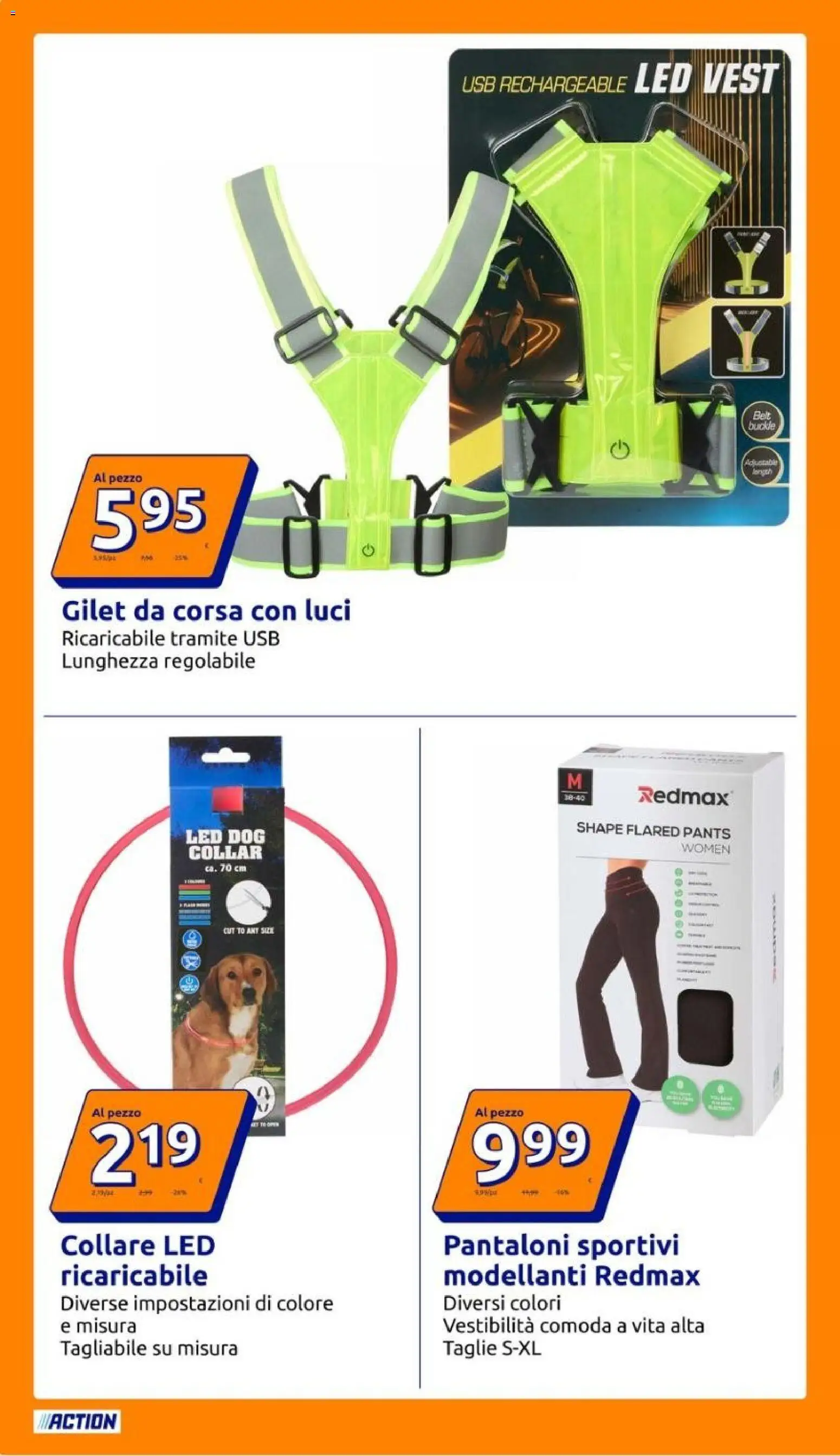 Volantino Action del 07/10/2026 | Pagina: 18 | Prodotti: Pantaloni, Gilet, USB