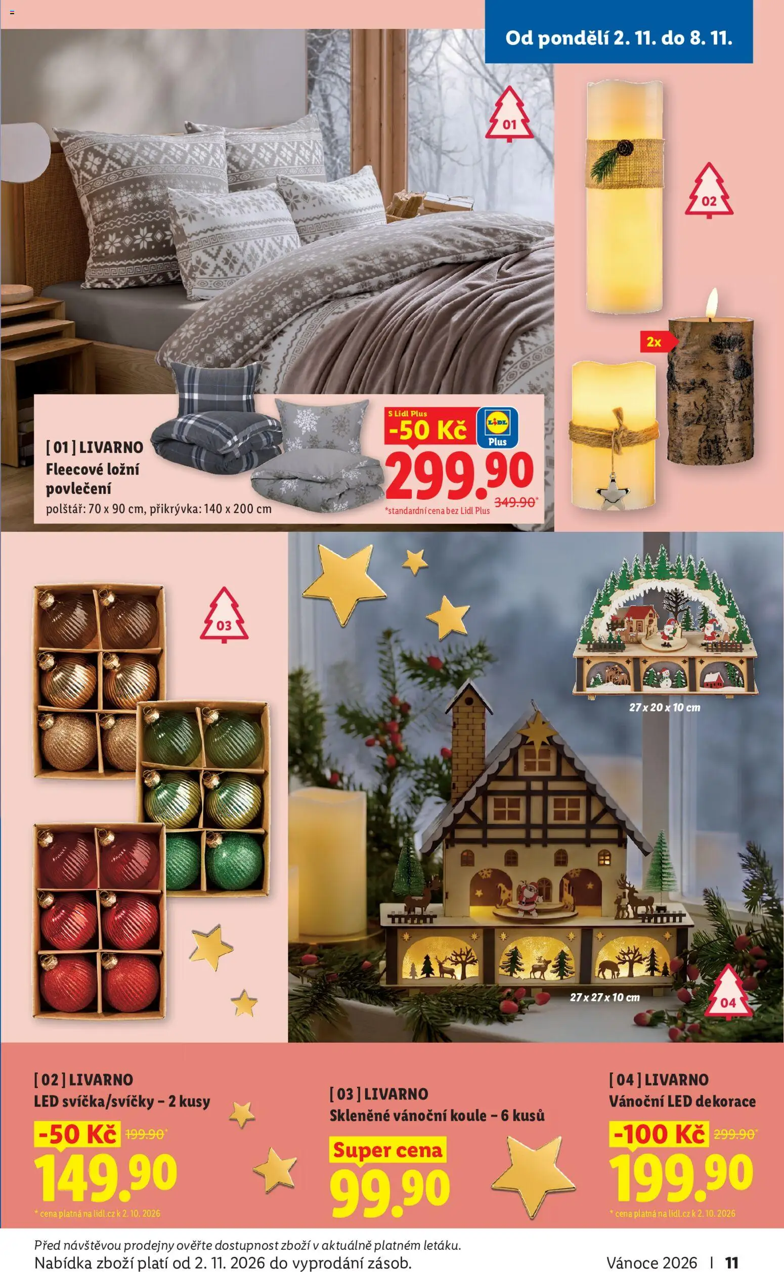 Lidl leták - Vánoční inspirace 2026 od 19.10.2026 | Strana: 11 | Produkty: Povlečení, Polštář, Přikrývka, Dekorace