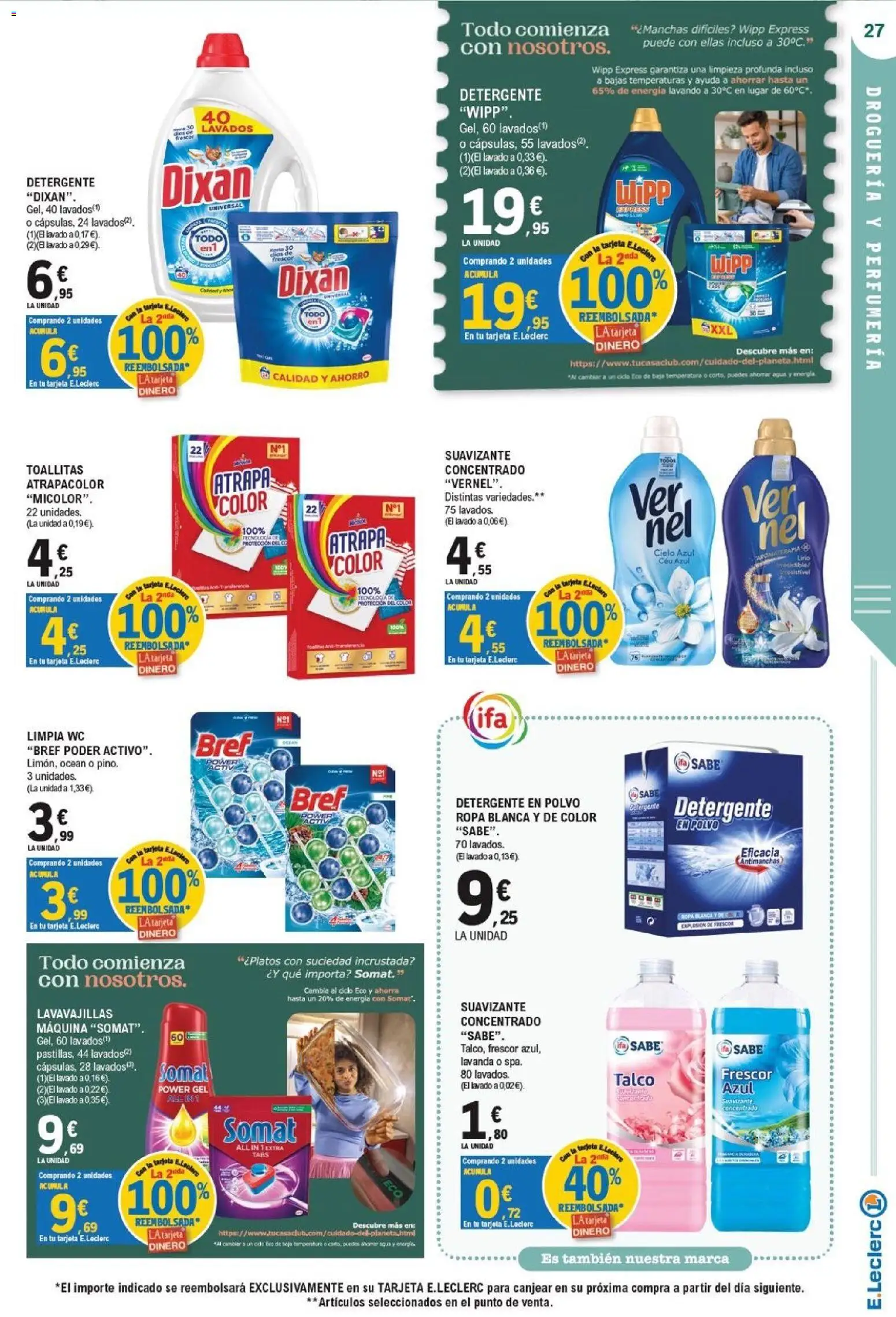 E.Leclerc - Ciudad Real │ válido desde el 07/10/2026 | Página: 27 | Productos: Detergente, Pan, Ropa, Agua