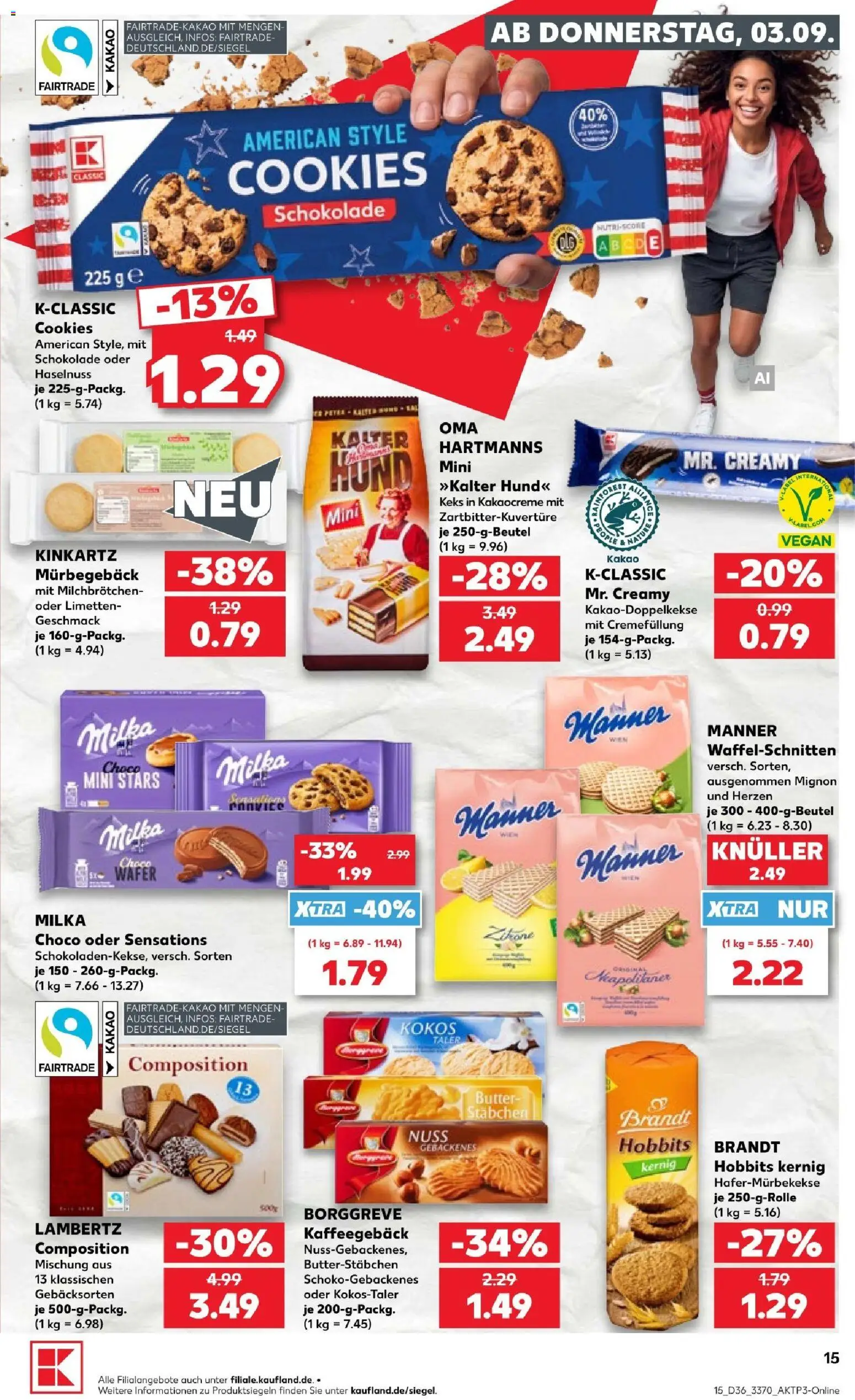 Kaufland Prospekt Berlin – gültig ab 03.09.2026 | Seite: 15 | Produkte: Schokolade, Bratwurst, Kartoffeln, Salat