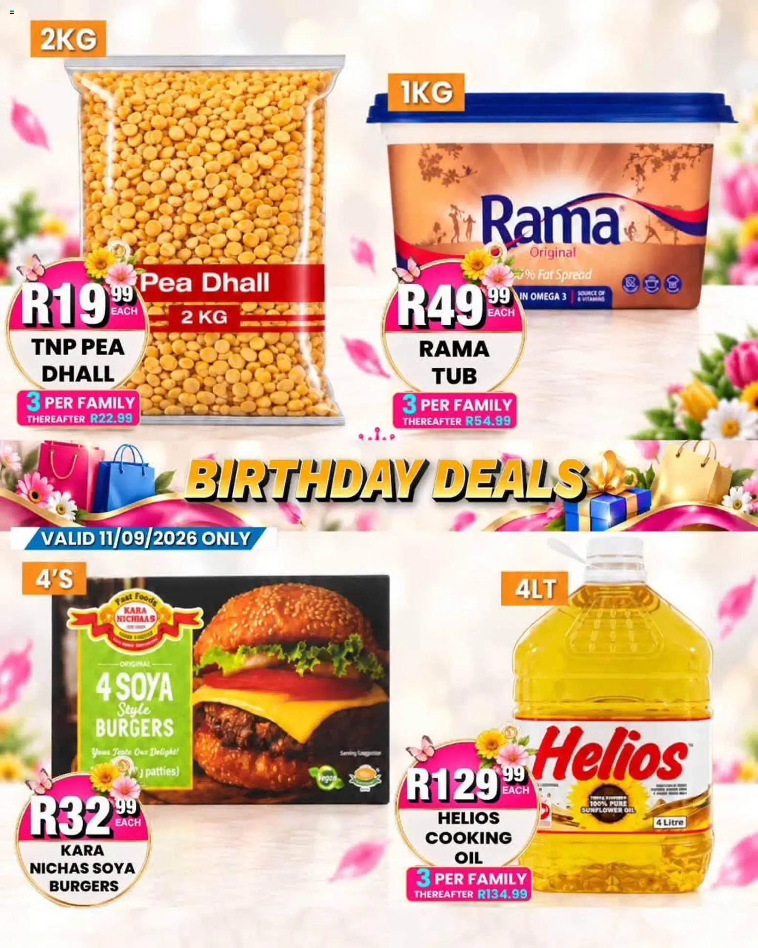 New Take n Pay catalogue – valid from 11/09/2026 | Page: 2 | Products: Spread, Omega 3, Burgers, Fat spread