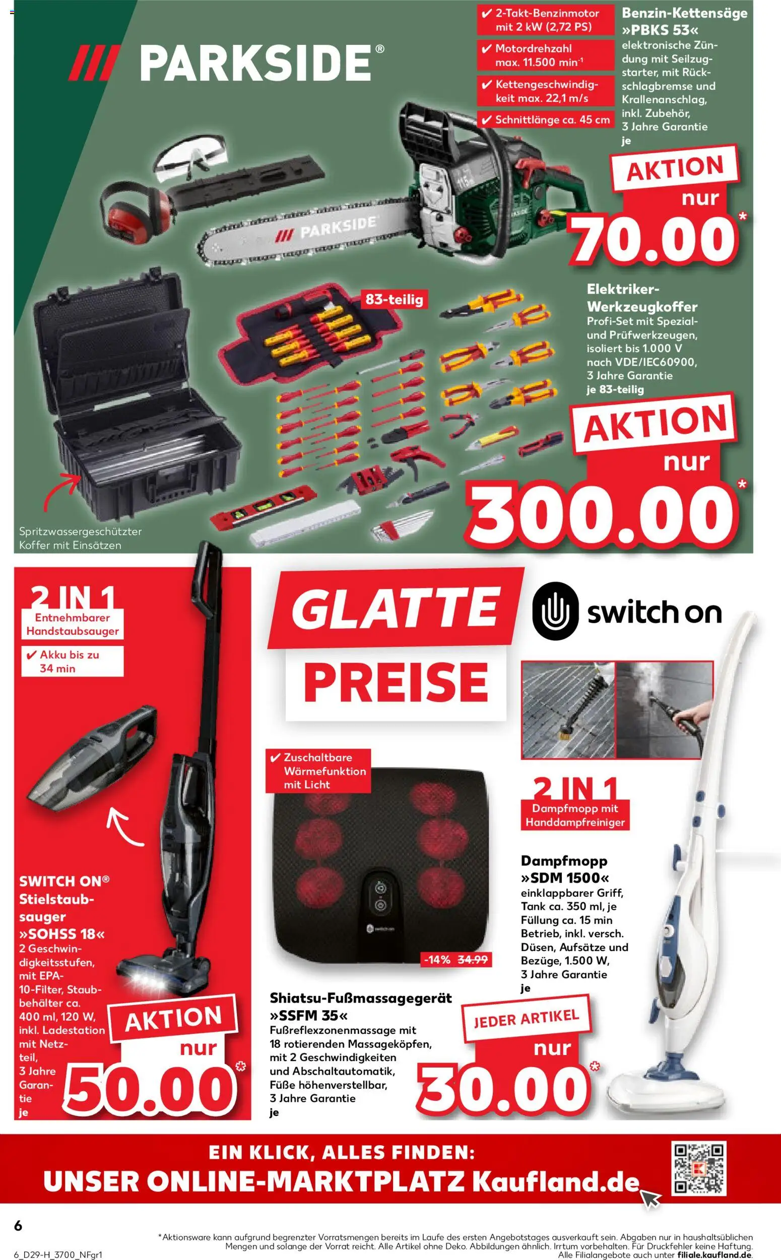 Kaufland Německo leták - Rostock od 16.07.2026 | Strana: 6 | Produkty: Parkside, Switch On