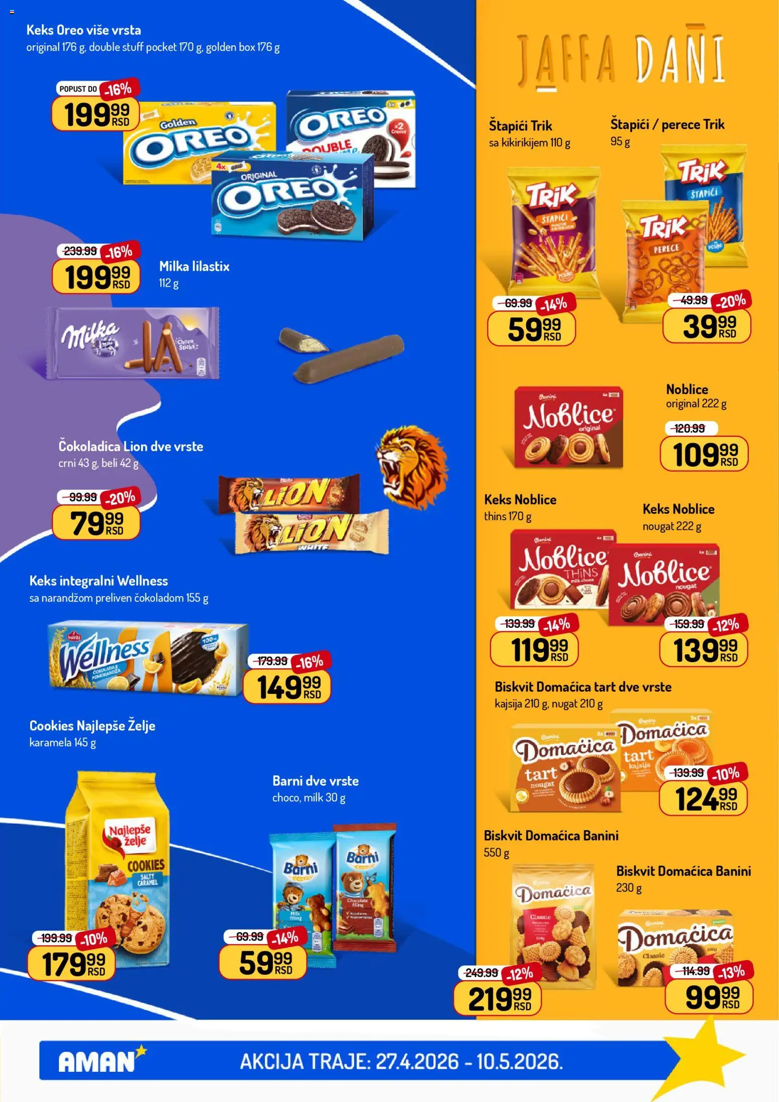 Aman katalog - važi od 27.04.2026 | Strana: 39 | Proizvode: Milka, Oreo, Kajsija, Domaćica