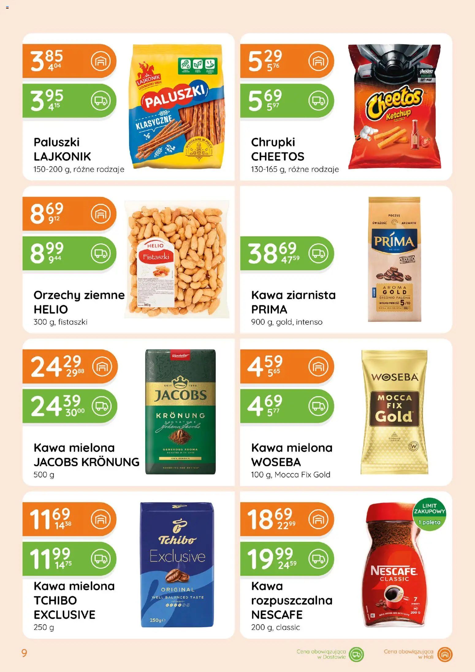 Eurocash gazetka - Ofensywa Spożywcza od 01.10.2026 | Strona: 9 | Produkty: Jacobs, Kawa ziarnista, Orzechy, Kawa mielona