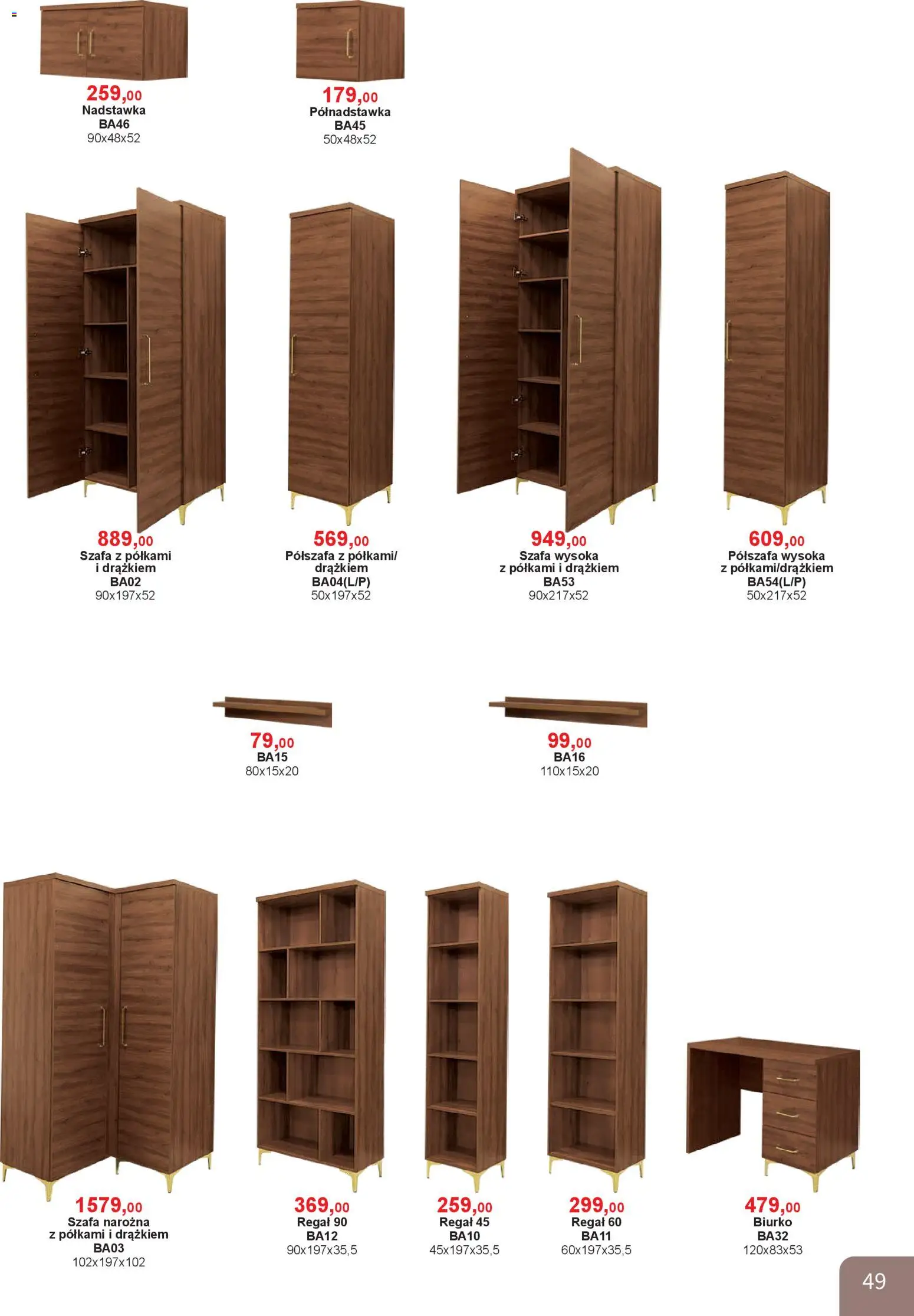 Bodzio Katalog od 01.04.2026 | Strona: 49 | Produkty: Szafa, Biurko, Szafa Narożna, Regał