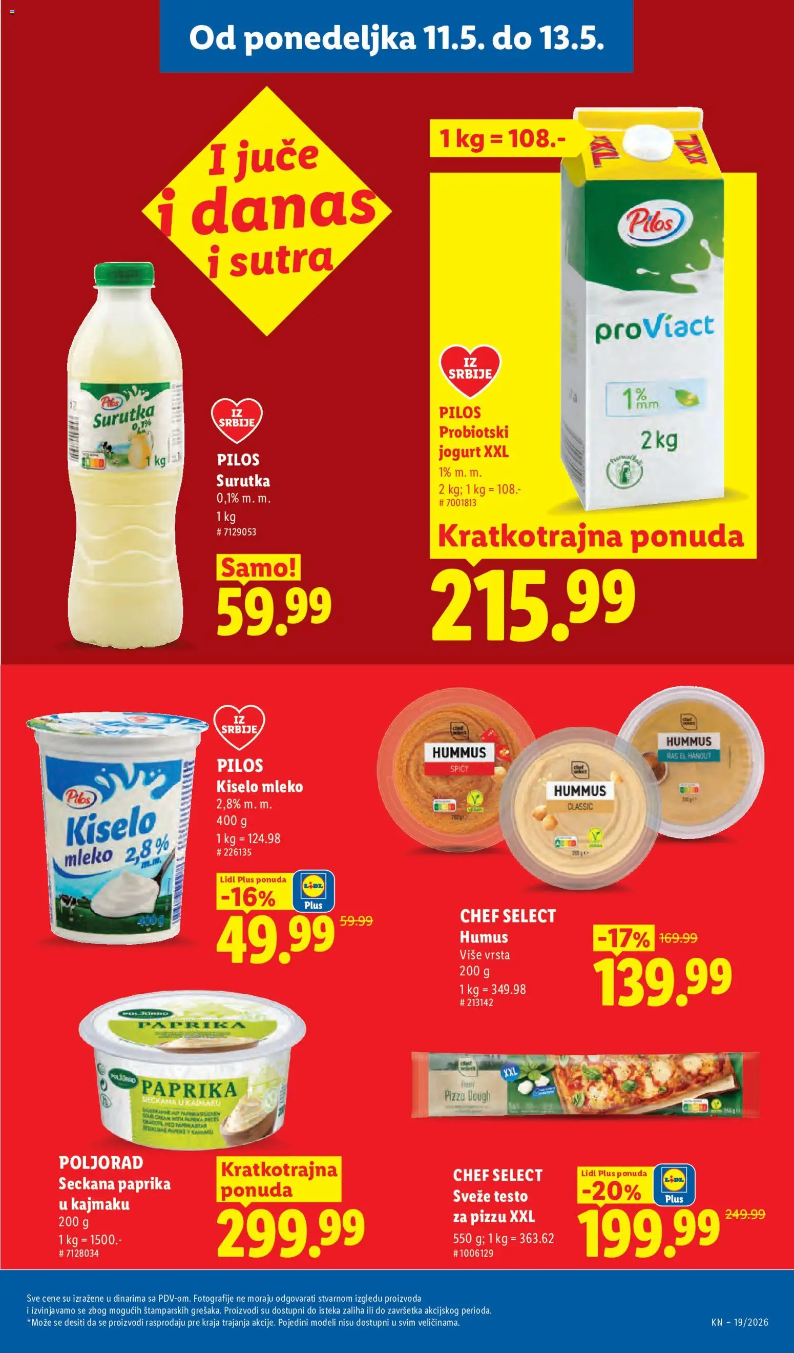 Lidl katalog - važi od 07.05.2026 | Strana: 99 | Proizvode: Kiselo mleko, Paprika, Hummus, Jogurt