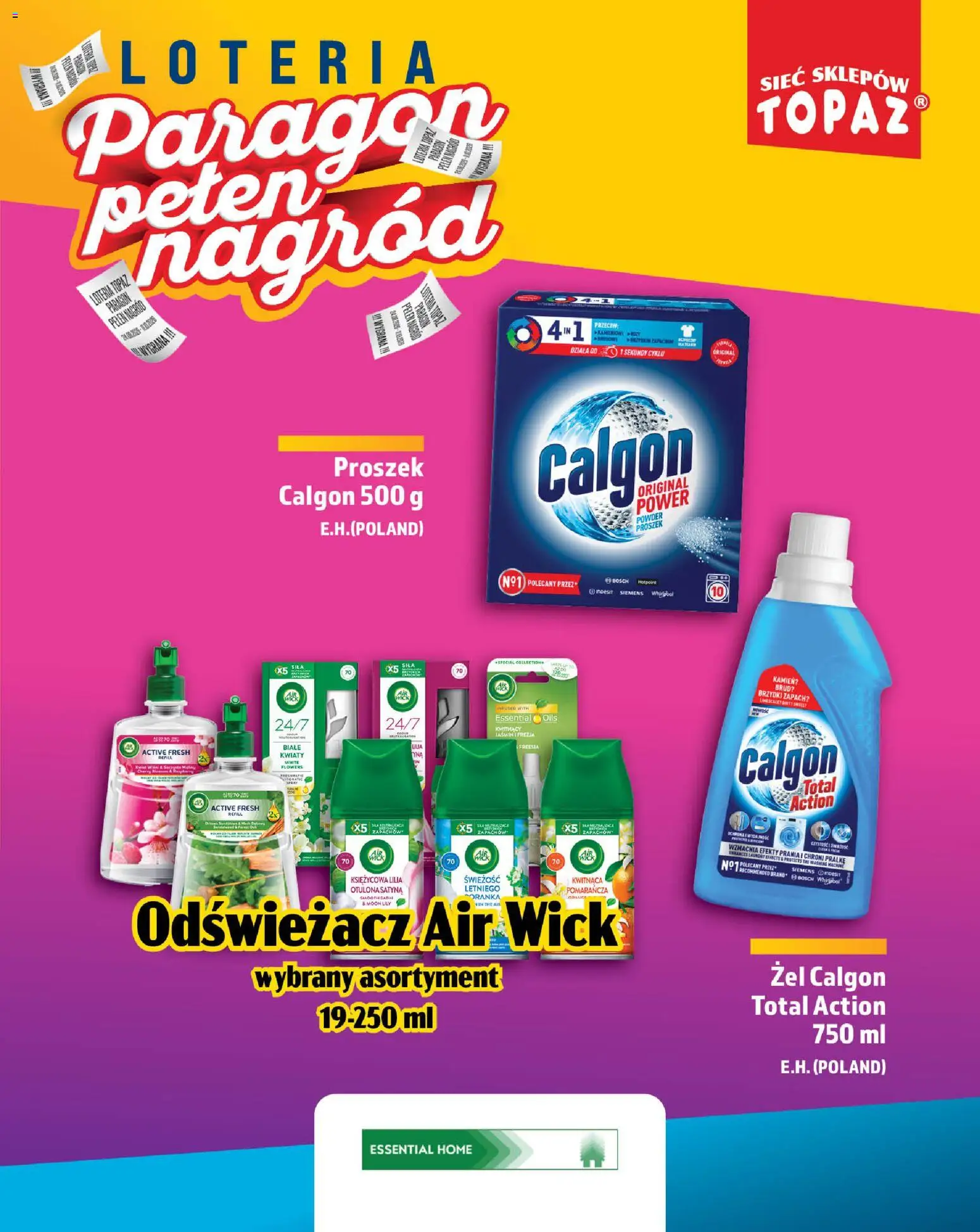 Topaz gazetka - Loteria Paragonowa od 24.08.2026 | Strona: 97 | Produkty: Odświeżacz, Calgon, Proszek, Zapach