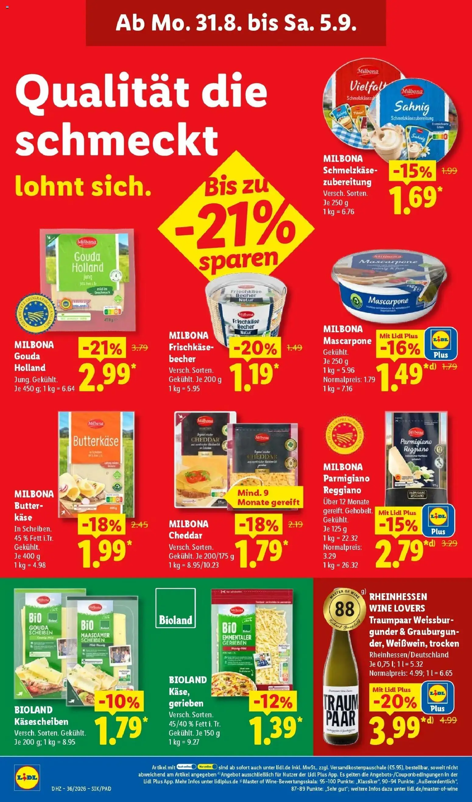 Lidl Prospekt Höxter (ab 31.08.2026) zum Blättern » Angebote | Seite: 20 | Produkte: Käse, Mascarpone, Gouda, Frischkase