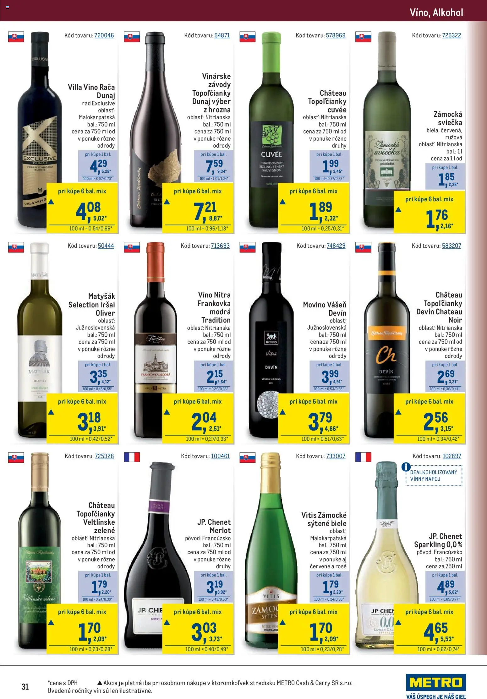 Nové Metro akcie – leták je platný od 29.07.2026 | Strana: 31 | Produkty: Víno, Alkohol