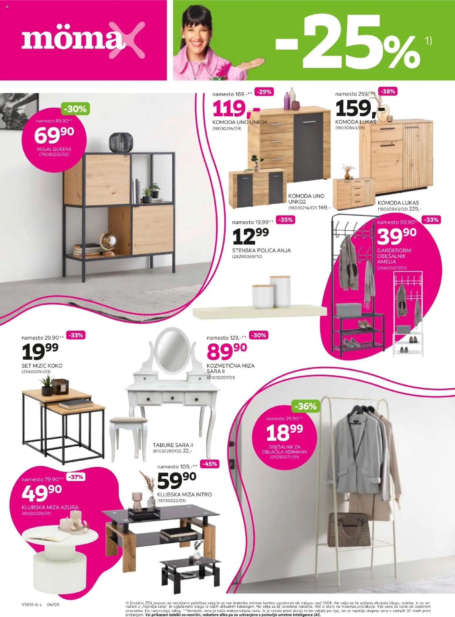 Novi Mömax katalog ponudbe – veljaven od 14.09.2026 | Stran: 4 | Izdelki: Obešalnik, Komoda, Regal, Oblacila