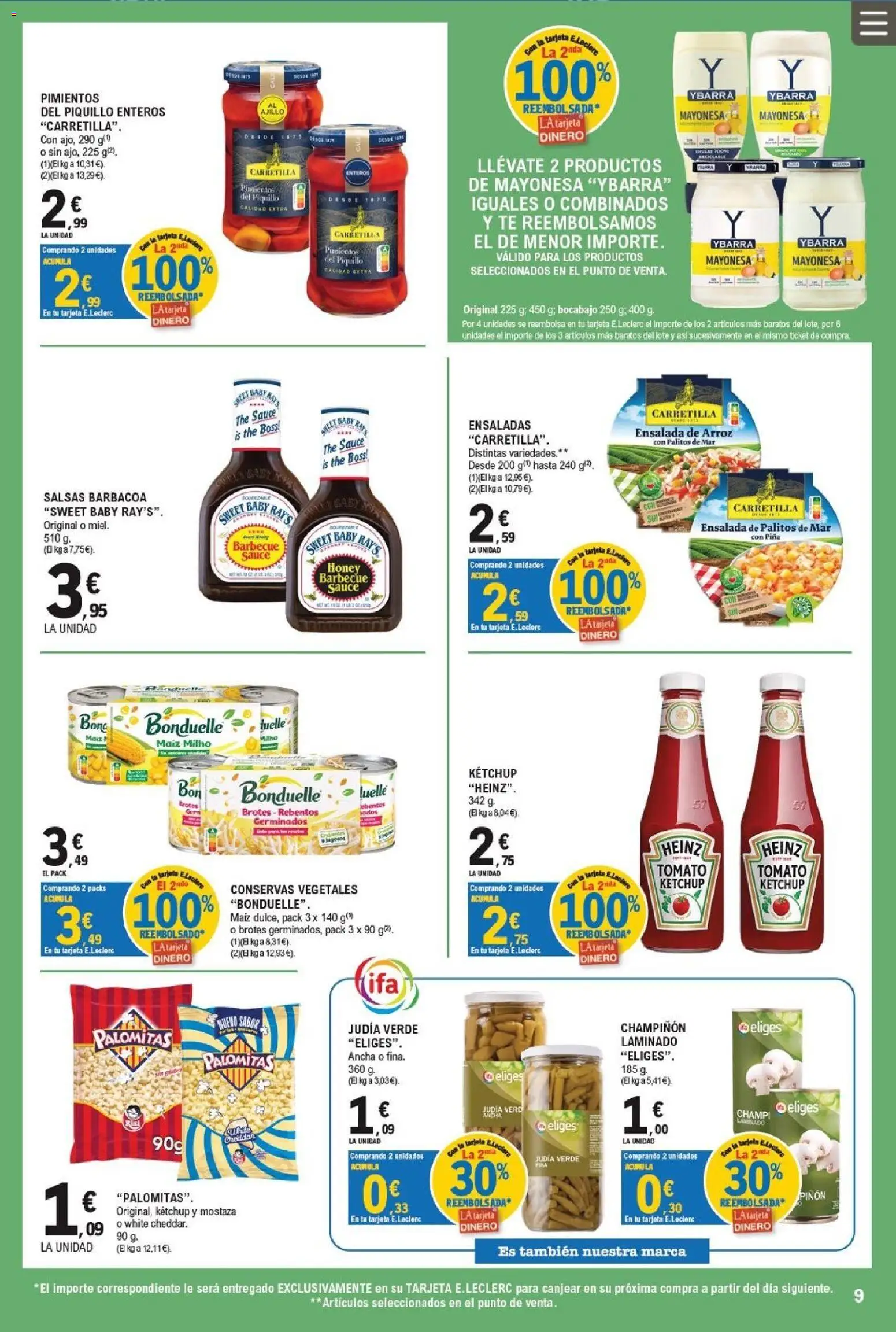 E.Leclerc folleto │ válido desde el 26/08/2026 | Página: 9 | Productos: Conservas, Té, Ensalada, Barbacoa