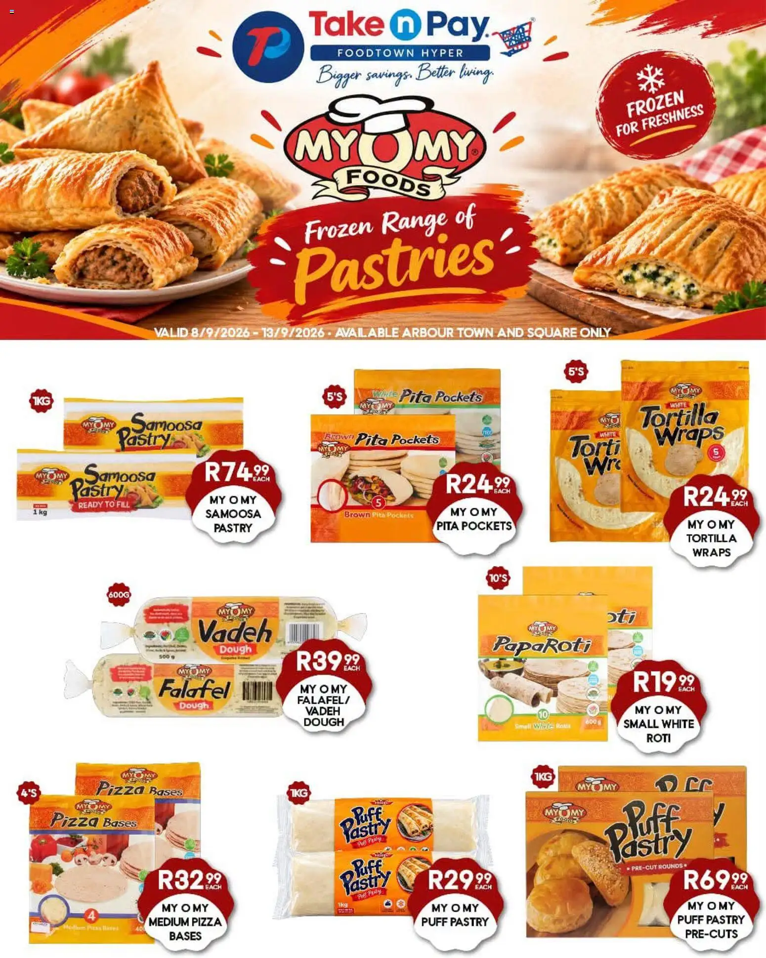 New Take n Pay catalogue – valid from 08/09/2026 | Page: 1 | Products: Puff pastry, Pizza, Dough, Pastry